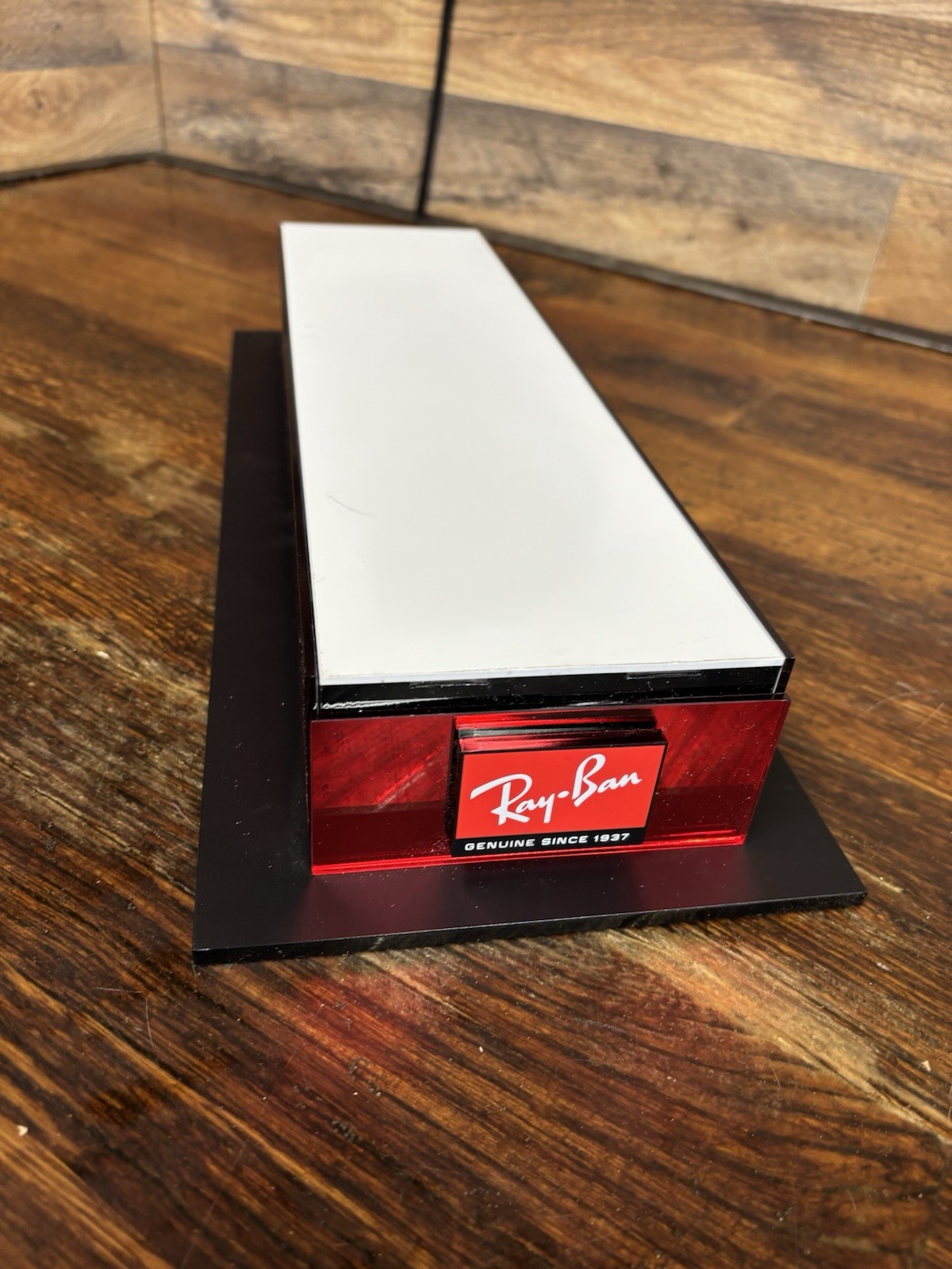 Ray-Ban Countertop Display 2.5” Riser Stand metallic red, NICE LOOKING, RARE