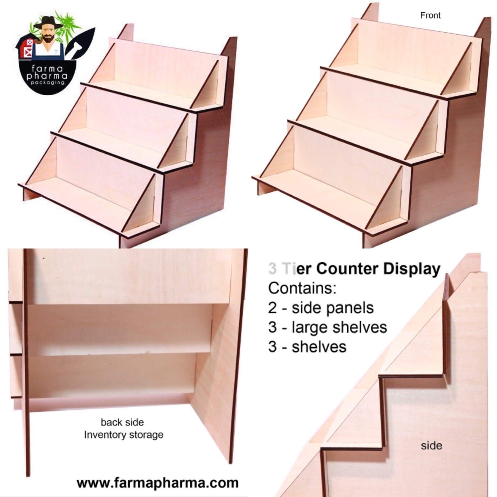 Farmers market 3 tier display stand