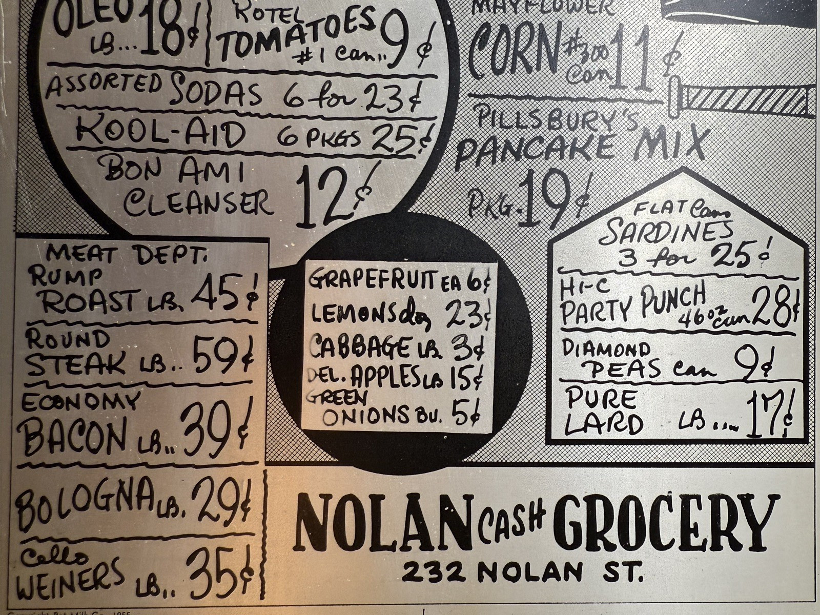 CLEARANCE Vintage 1956 Aluminum Printing Plate for Grocery Store Circulars