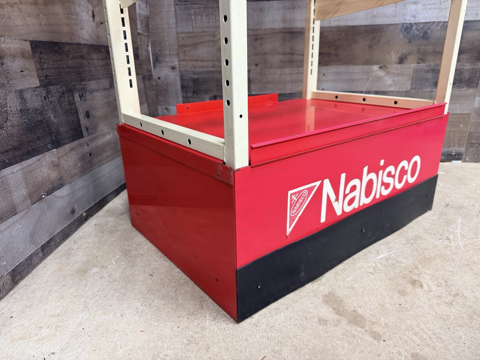 Vtg Nabisco Commercial Store Display Stand Large Red White Unique Bookcase Metal