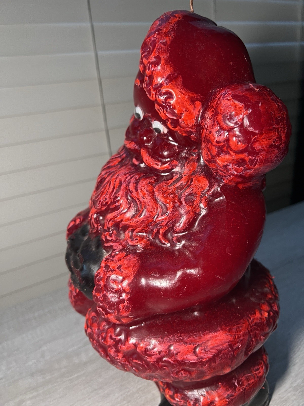 Rare MCM Tavern Candle Solid Wax SANTA Store Display 24” Vintage Christmas Grail