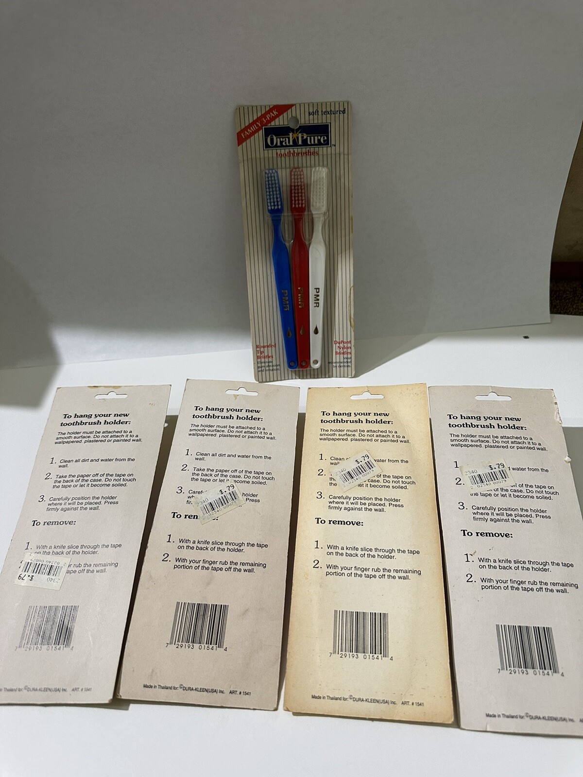 Lot 7 VINTAGE Children’s Toothbrushes Dura Kleen Oral Pure Kids Adult Toothbrush