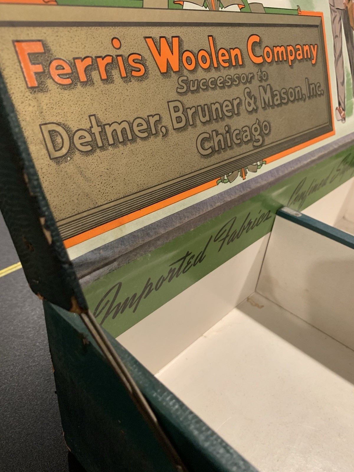Vintage 1940’s Store Salesman Sample Box Ferris Woolen Company Chicago Illinois