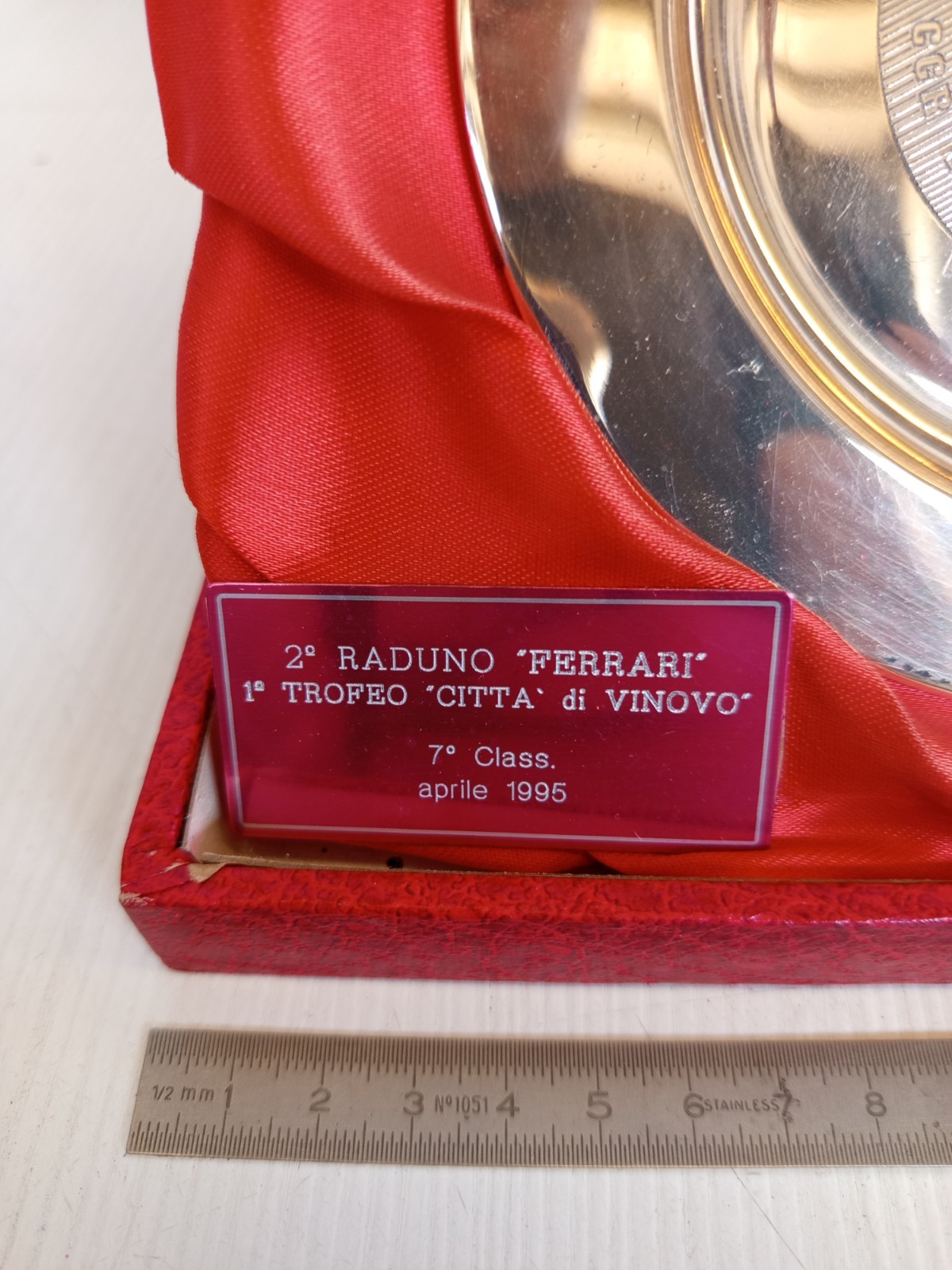 original plate plate 1995 Ferrari club Turin city gathering Vinovo