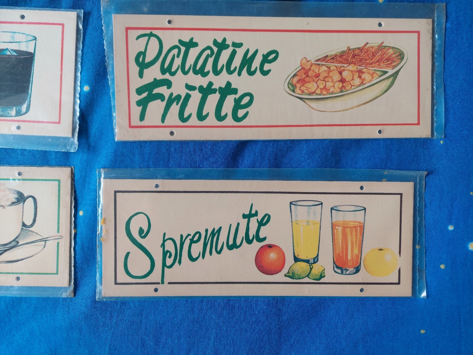 Food Plate Lot Tables 60s 70s Bar Sign Modernism Vintage