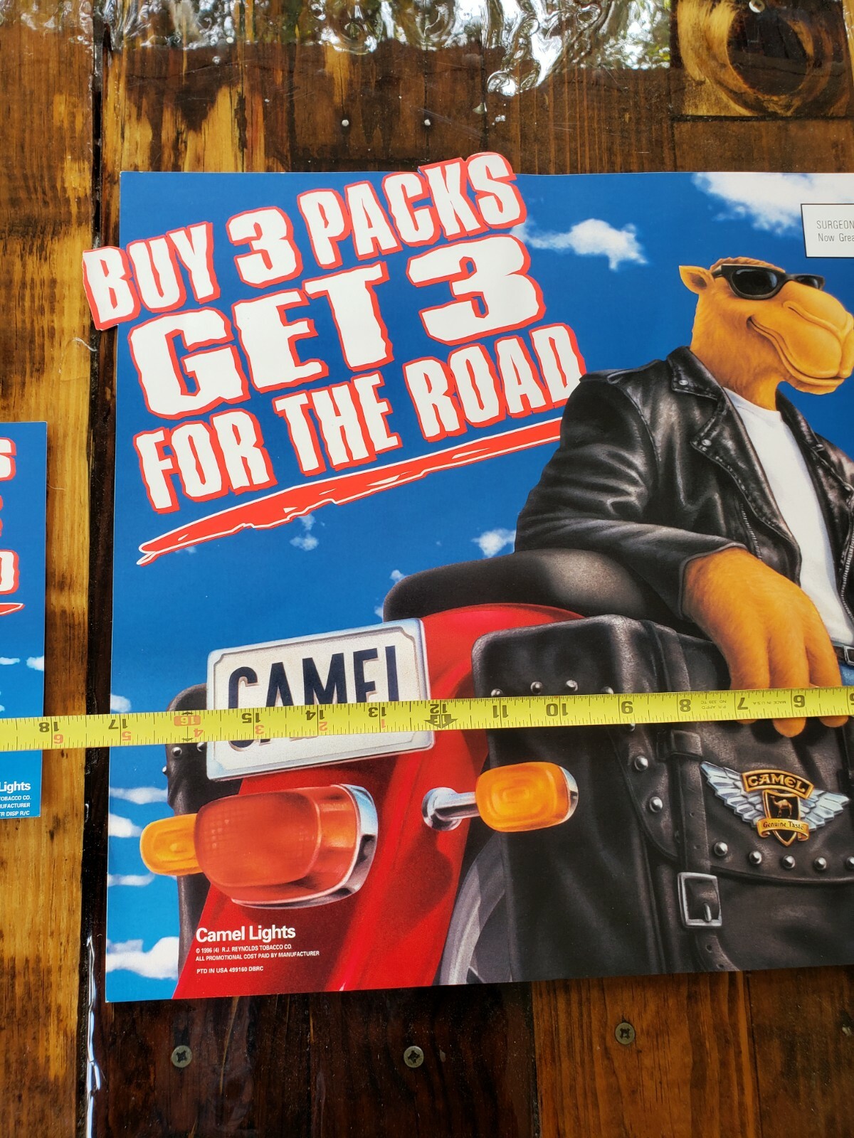 7 Joe Camel Motorcycle Store Display Sign Cigarette Tobacco 96 Advertising