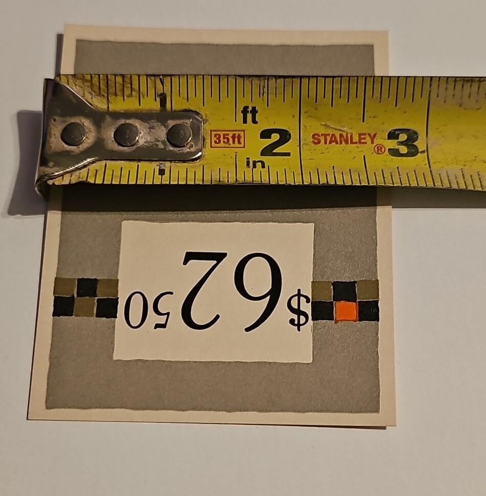 Vintage Hart Schaffner & Marx Makers $62.50 Price Tag Ticket