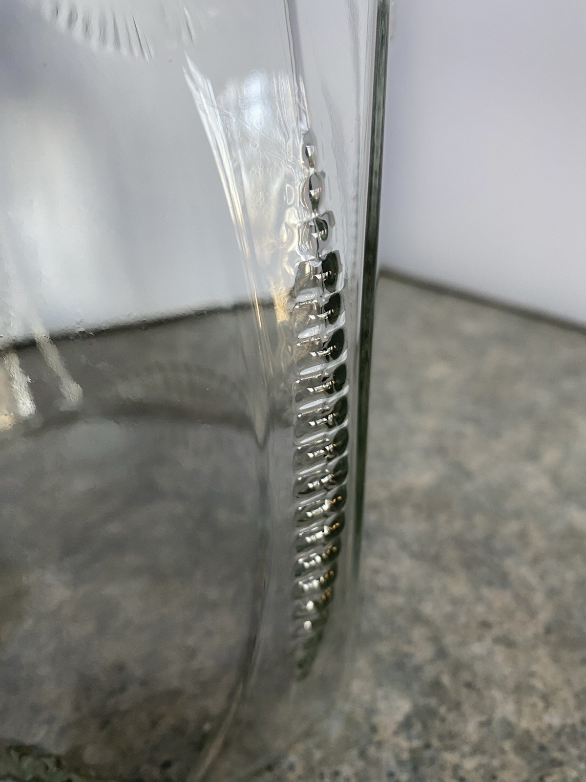 Vintage Square Clear Ribbed Clear Glass Jar w/ Metal Lid Meletios Rolled Herring