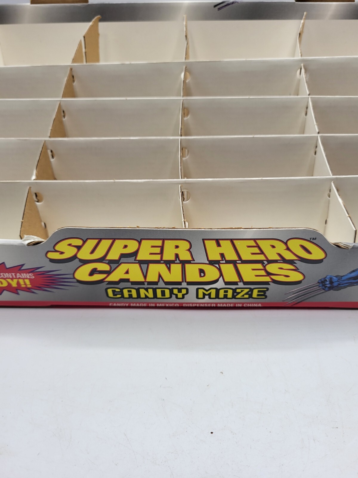 Vintage 1990s X-Men Super Hero Candies Candy Maze Store Display Box Marvel Rare