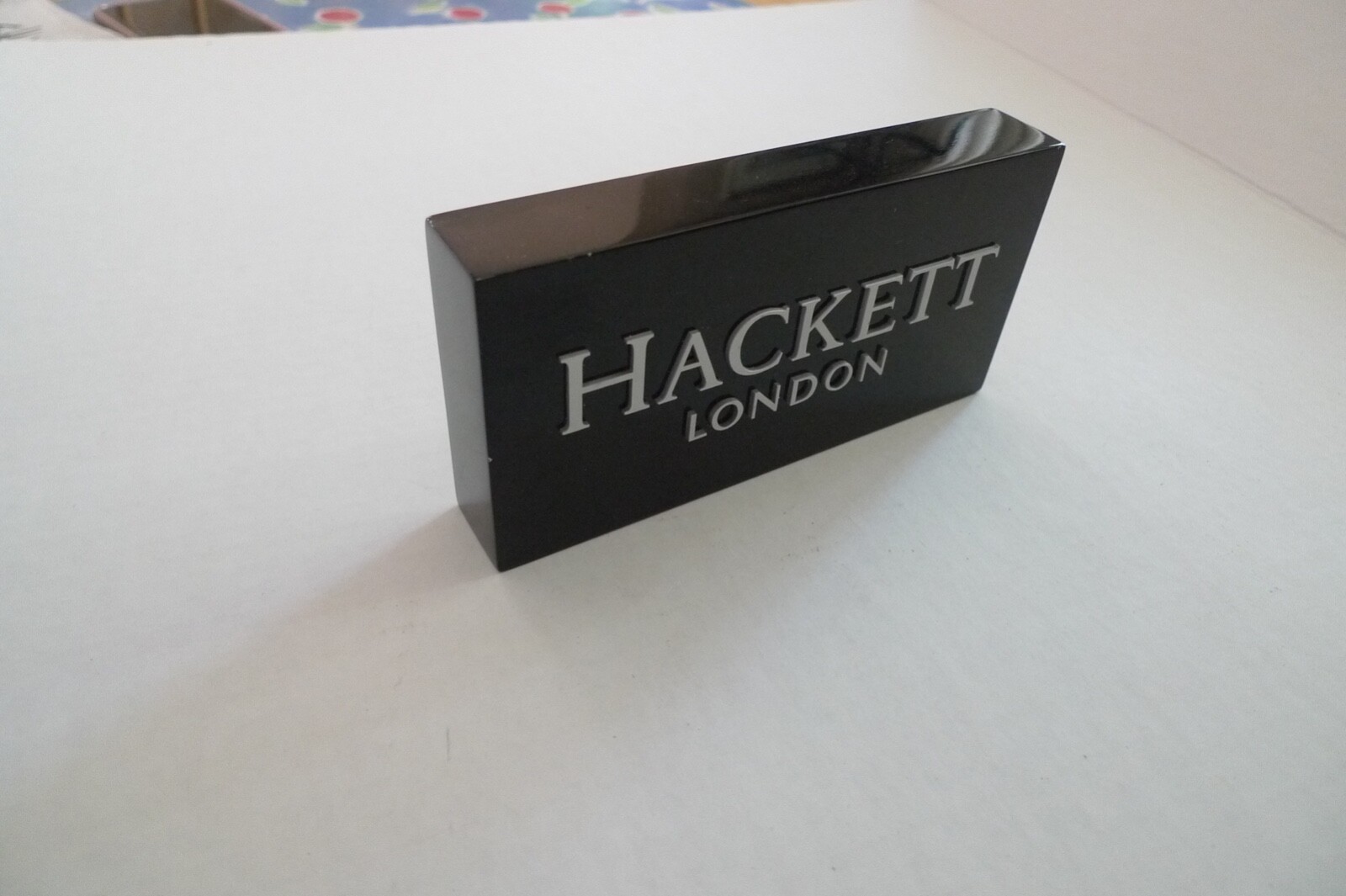 HACKETT LONDON–ADVERTISING- STORE DISPLAY –GLOSSY PLASTIC – TABLE TOP SIZE
