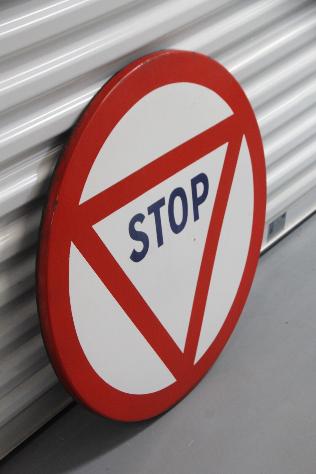 French Vintage Enamel Traffic Sign STOP Vintage Enamel Metal Stop Sign Road Sign