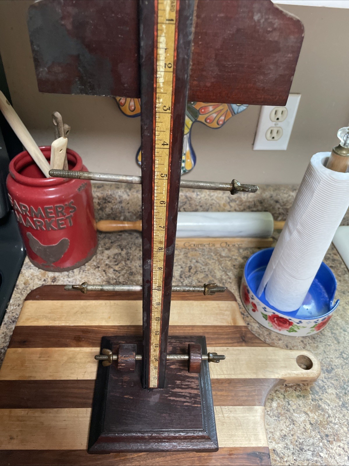 Rare PARIS BRAIDED ELASTIC DISPLAY AND MEASURING RACK EARLY 1900s