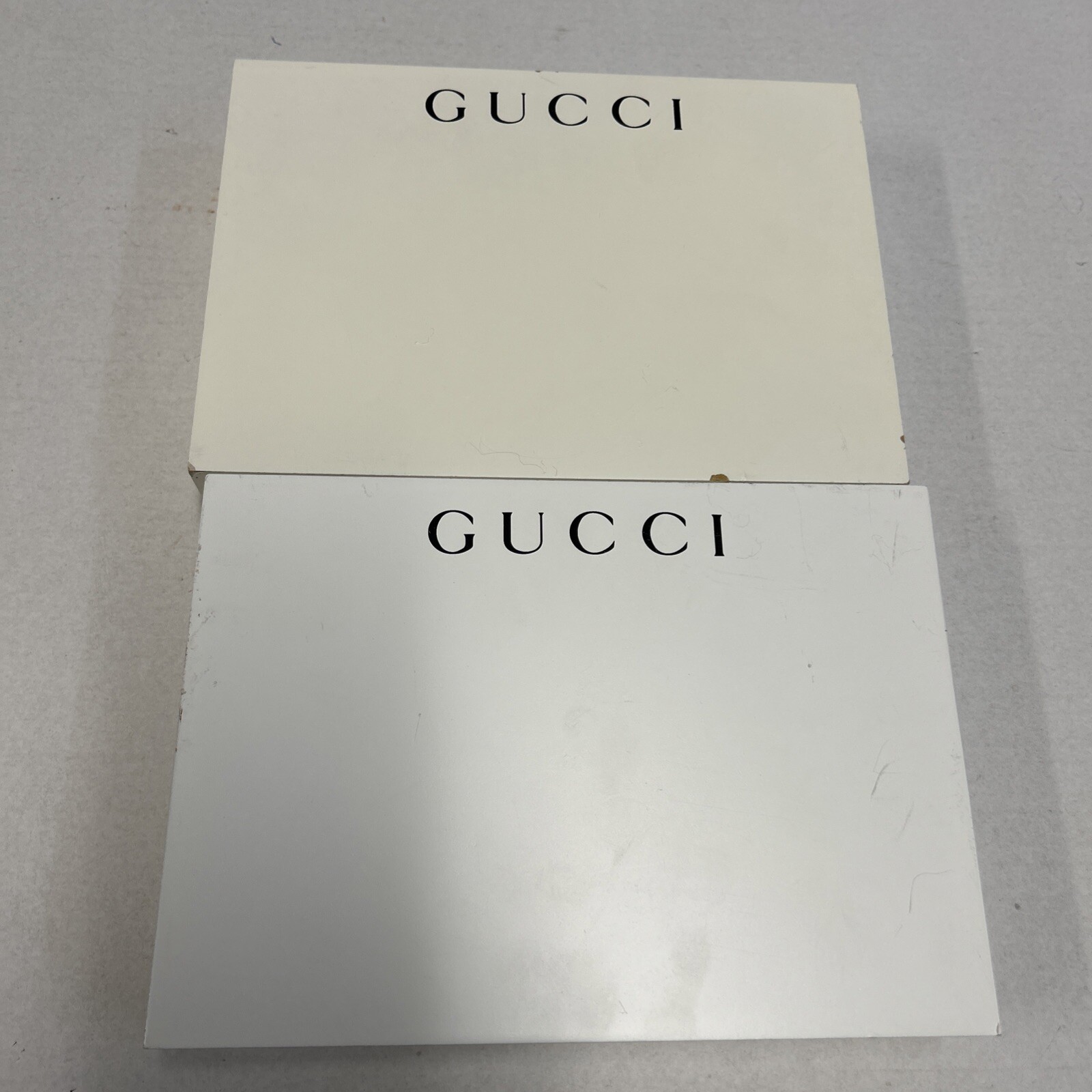 ( 2 ) GUCCI Display Countertop Platform Shelf Store Dealer Logo