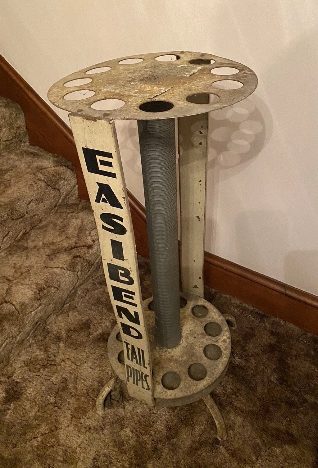 Rare Vintage Easibend Tail Pipes Automotive Display Stand Sign Advertisement