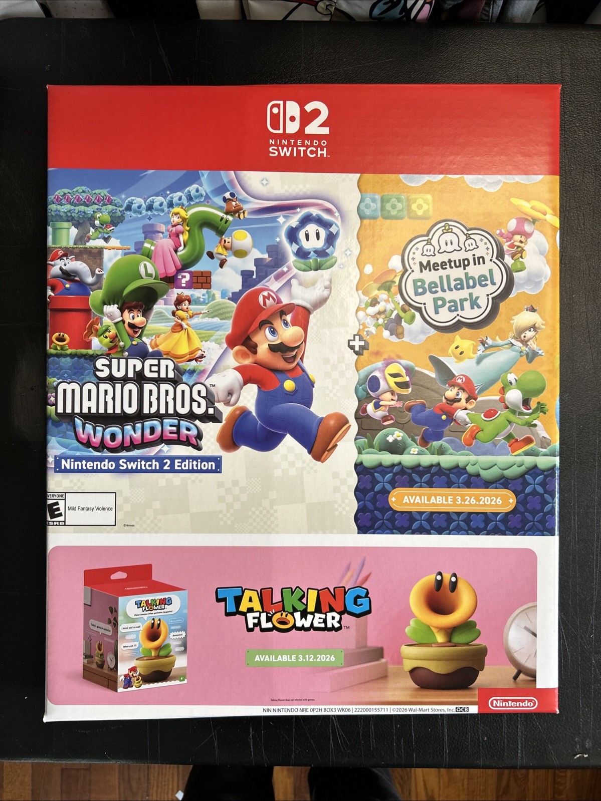 Mario Bros. Wonder & Bellabel Switch 2 Nintendo Retail Store Endcap Display Unit