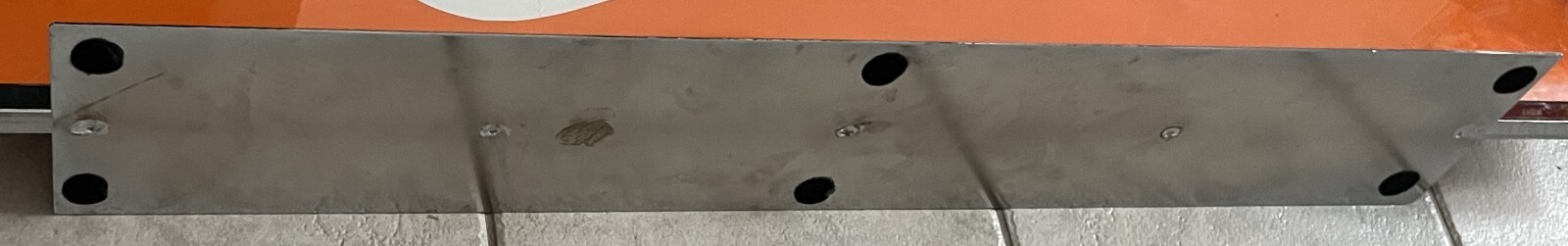NIKE Swoosh Retail Store Promo Shelf Metal Chrome Orange Display Sign Fixture