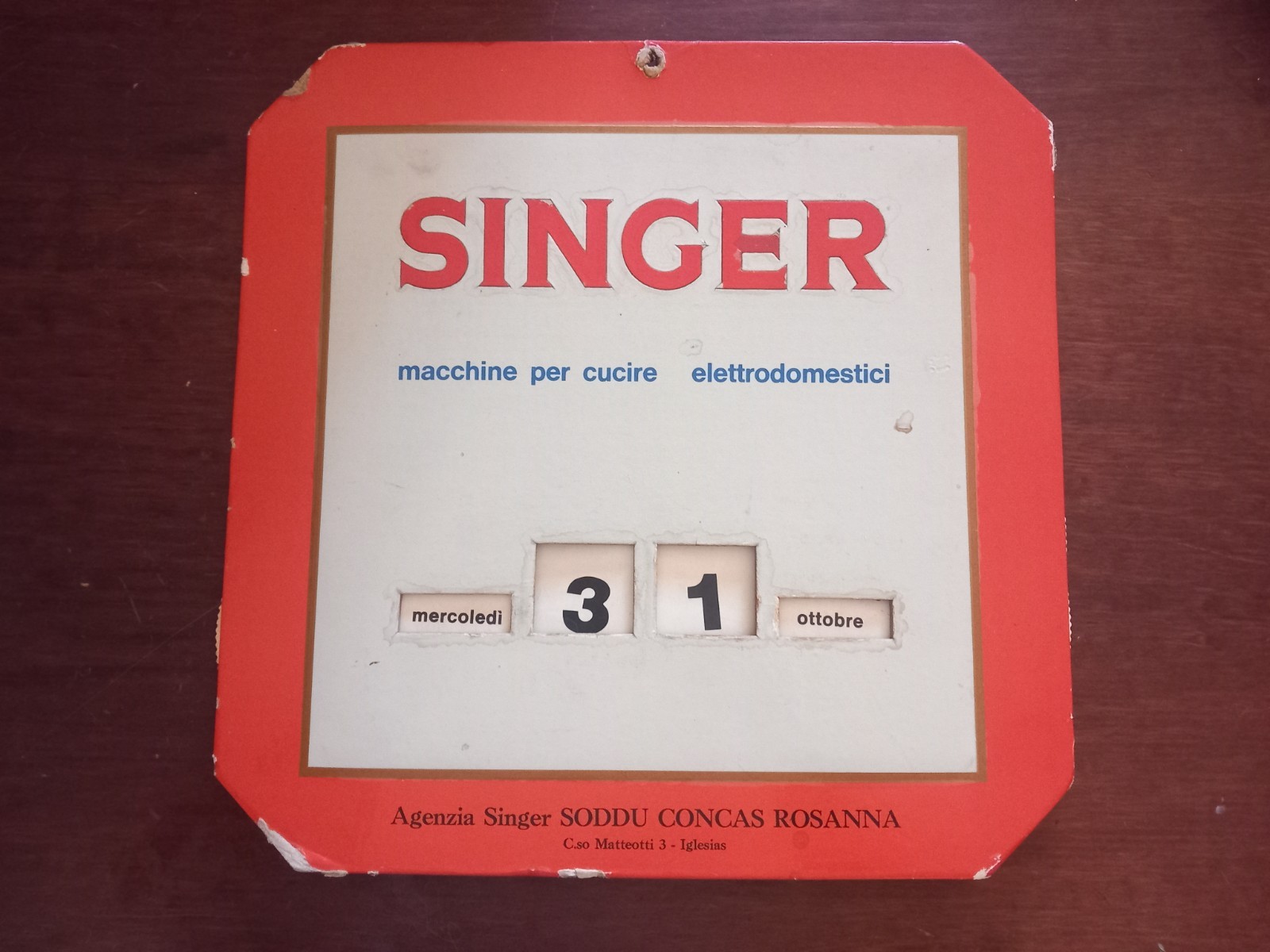 B5324 ADVERTISING CALENDAR SINGER AGENCY SODDU CONCAS CHURCHES