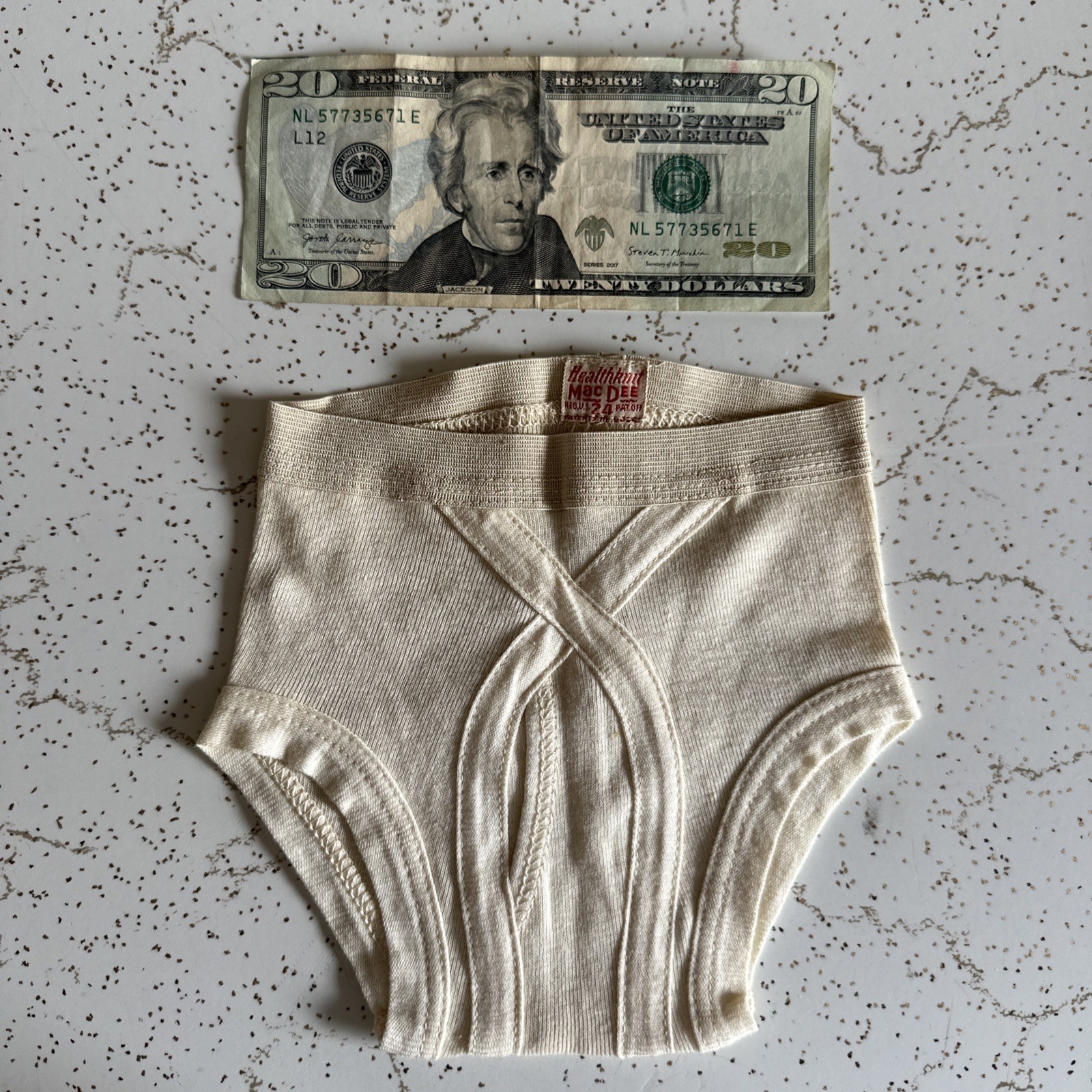 WWII Era 1940s Healthknit Mac Dee Boys Cotton Briefs Crossed Gusset Size 24 VTG