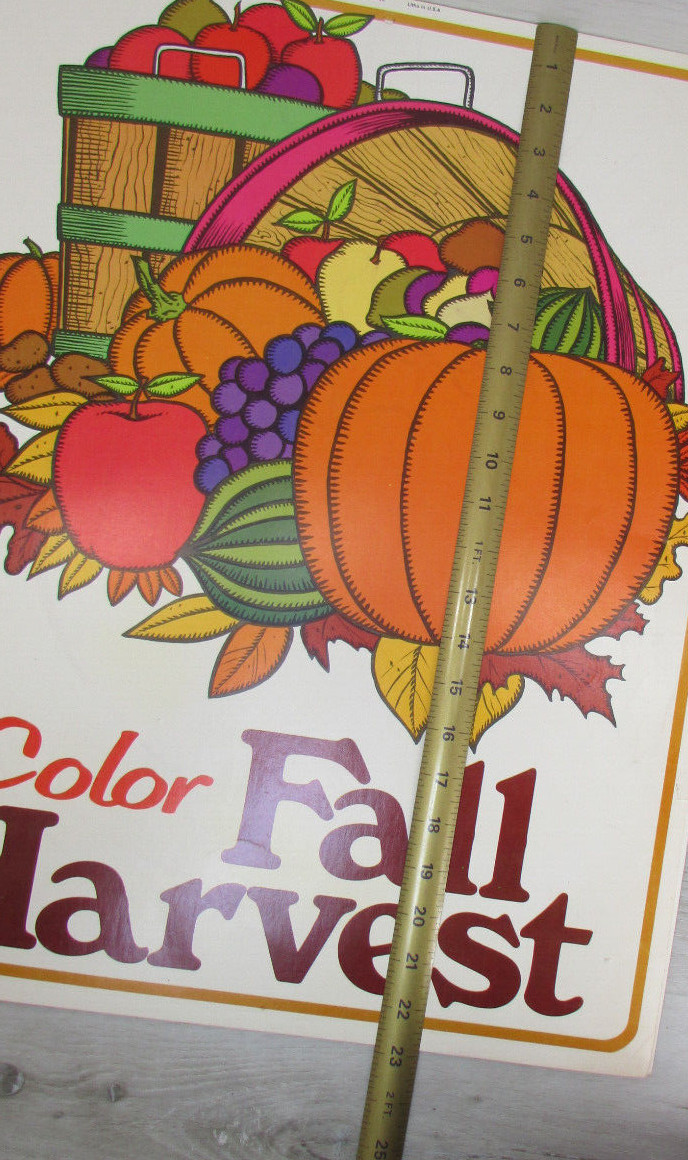 2 Vintage Grocery Store Fall Harvest Advertising Display Sale Sign Double Sided