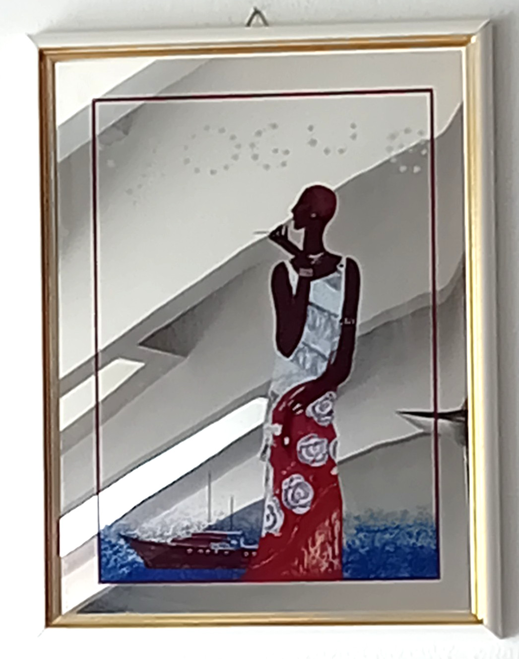 Vintage Mirror Vogue Illustration Eduardo Benito 1926 Art Deco Fashion Art