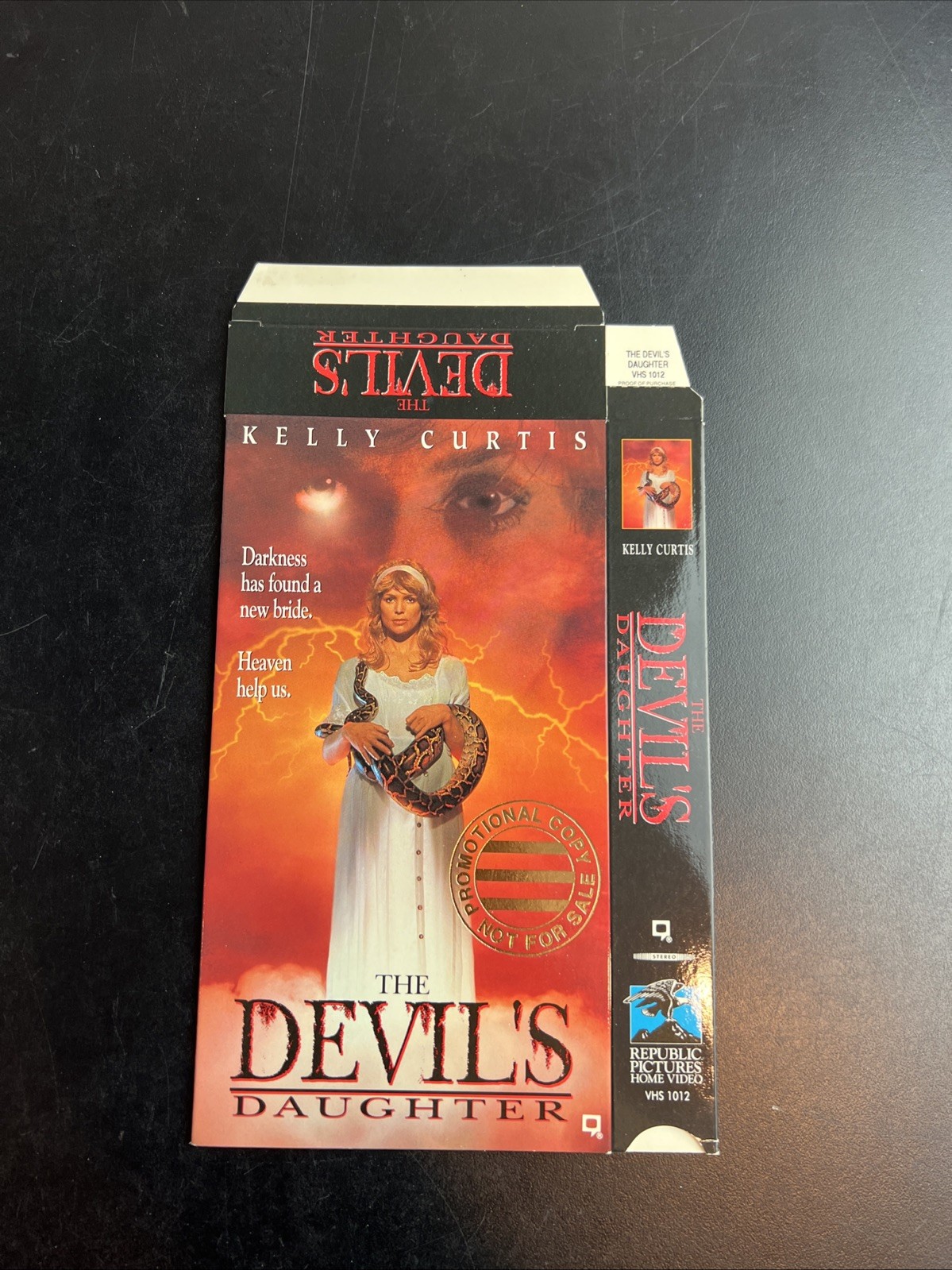 VTG Cardboard Advertisement Sleeve Rent Video Store 1991 The Devils Daughter