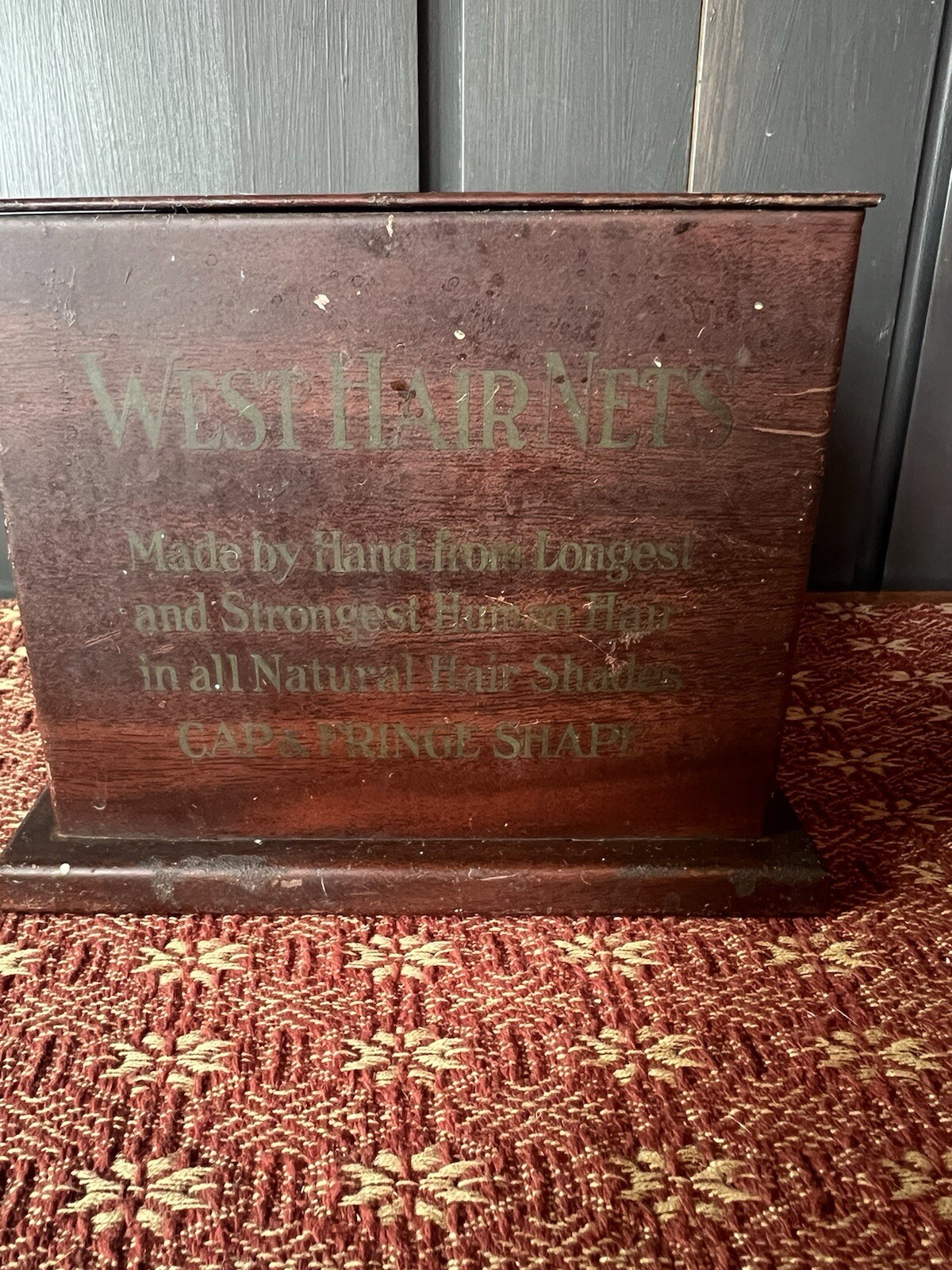 Vintage West Hairnets Display Box Metal