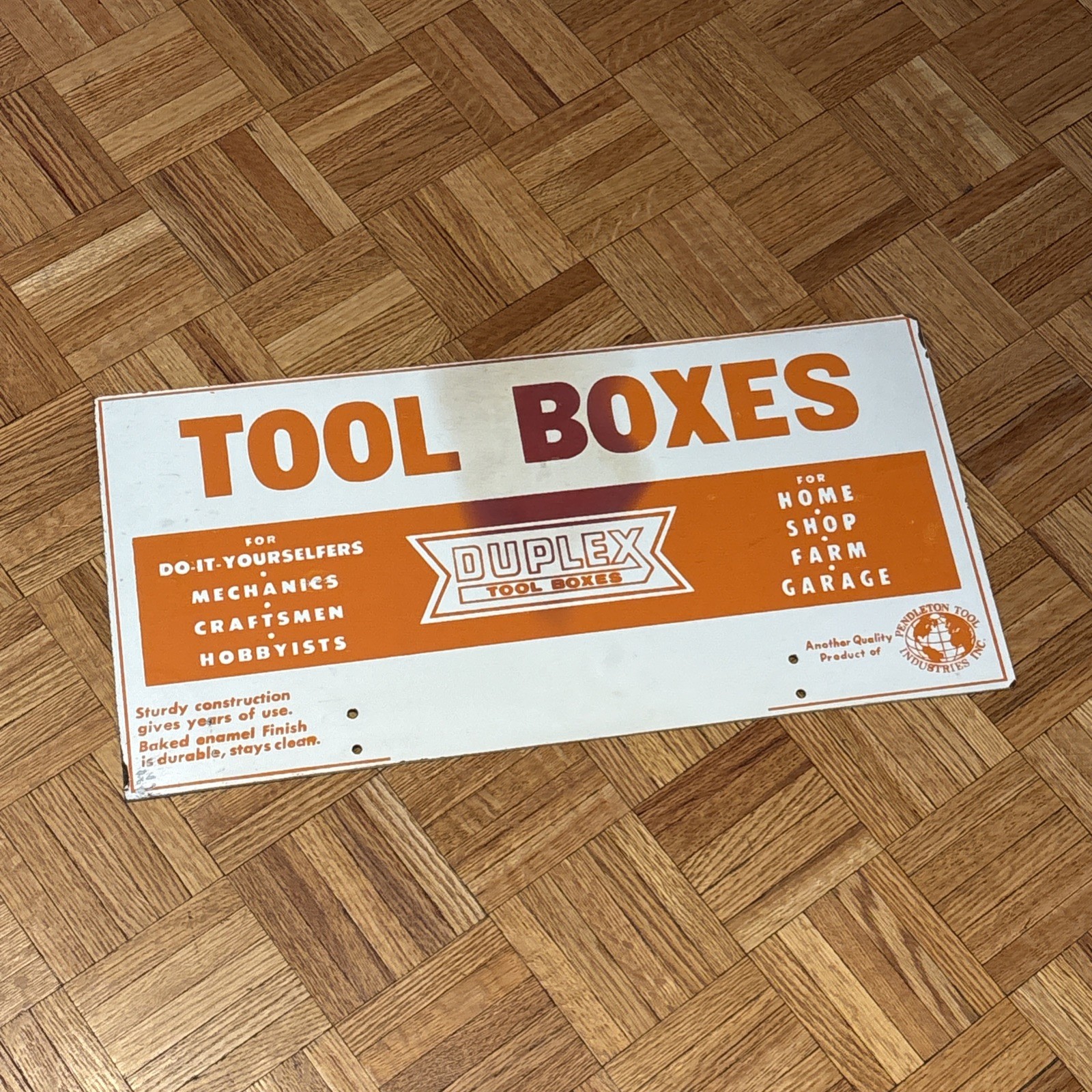 Vintage DUPLEX TOOL BOXES Double-Sided Hardware Store Display – 24 x 12”