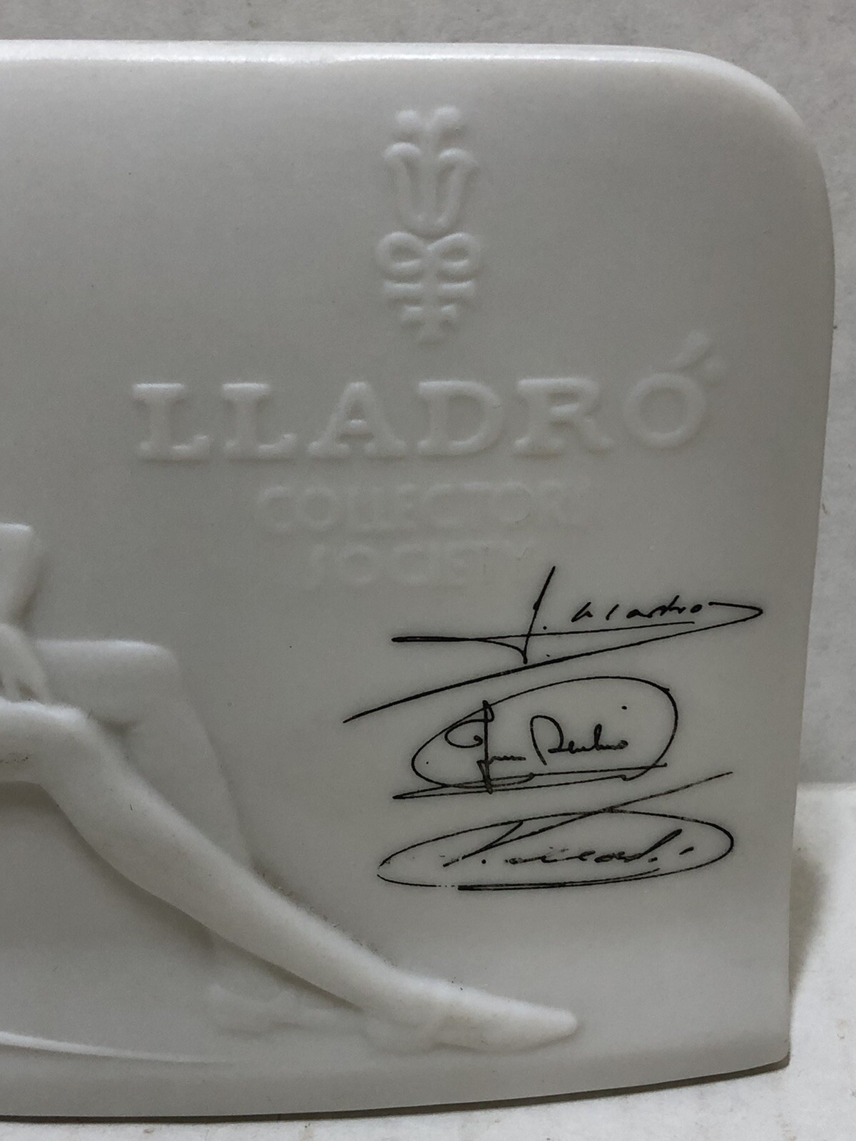 Lladro – STORE SHELF DISPLAY SIGN Porcelain Shell Plaque – Vintage 1985 Spain