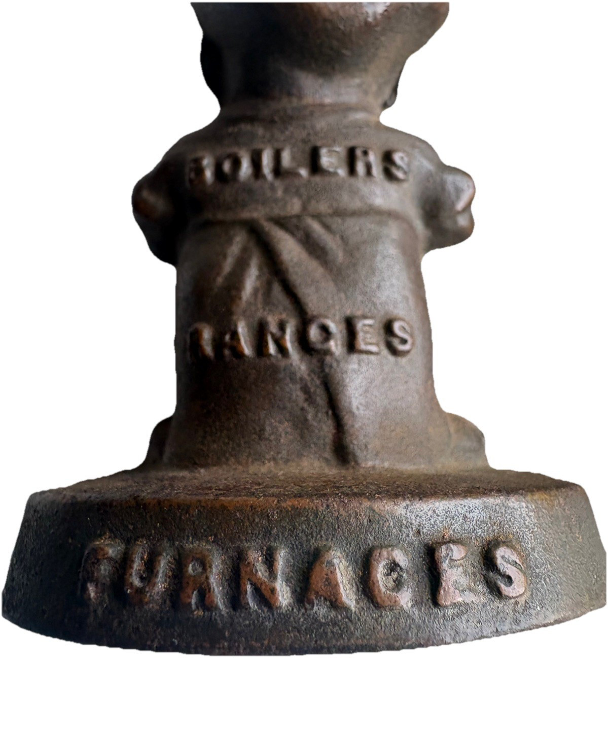 Antique 1900’s Thatcher Furnace Co Advertising Cast Iron Figurine Paperweight