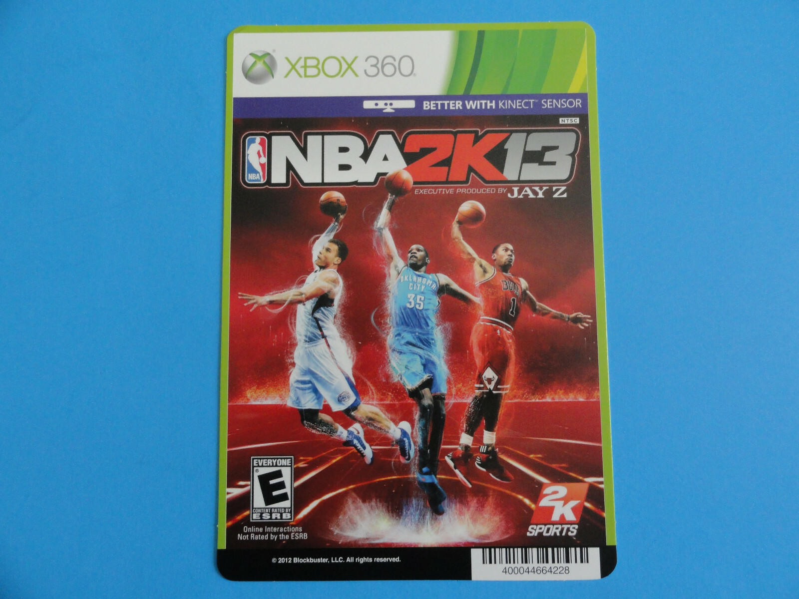 XBOX 360 NBA 2K13 JAY Z BLOCKBUSTER VIDEO BACKER CARD 5″X8″ -NO GAME