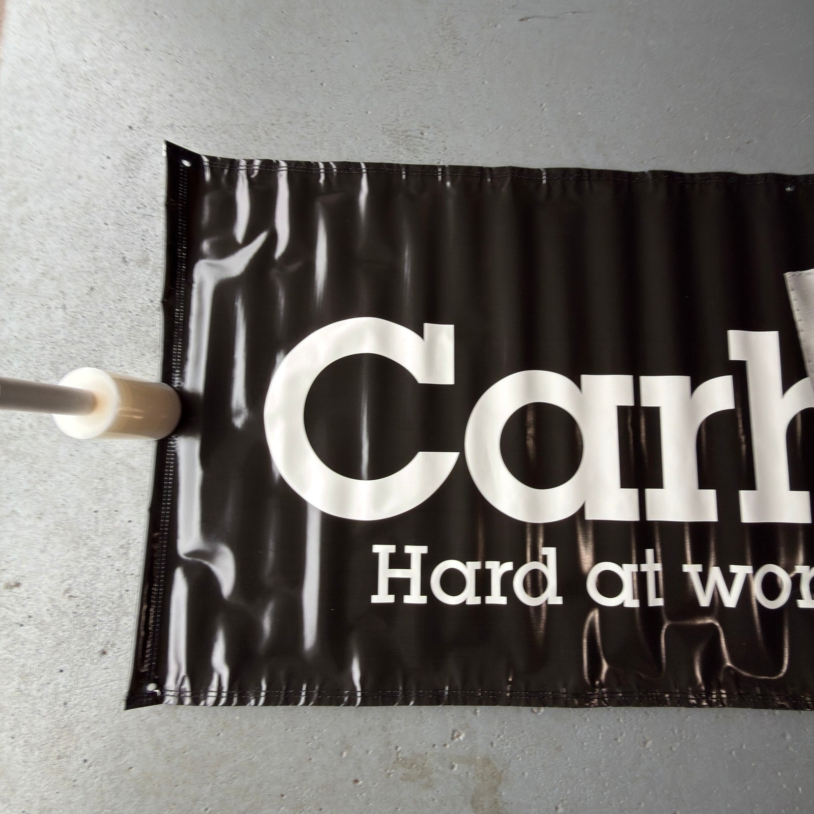 Carhartt Large Vinyl Banner Sign Black White Hard At Work Since 1889 Brand New