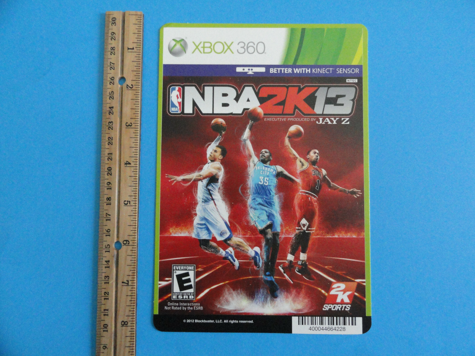 XBOX 360 NBA 2K13 JAY Z BLOCKBUSTER VIDEO BACKER CARD 5″X8″ -NO GAME