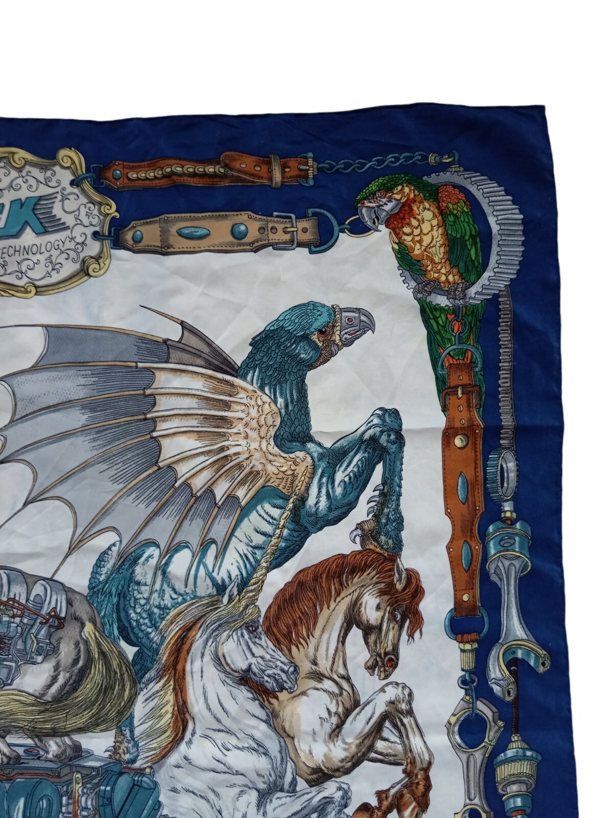 *HH* Foulard Seta Pubblicitario Sea Tek Seatek Azienda Carlo Bonomi Motore Horse