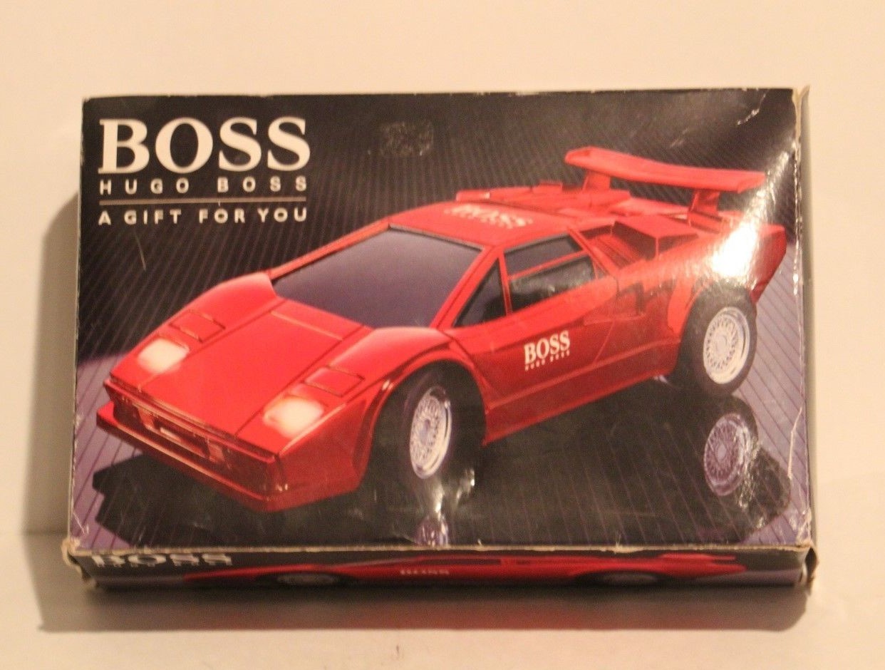 HUGO BOSS REMOTE CONTROL SPORTS CAR ORIGINAL BOX LAMBORGHINI VINTAGE ADVERTISING