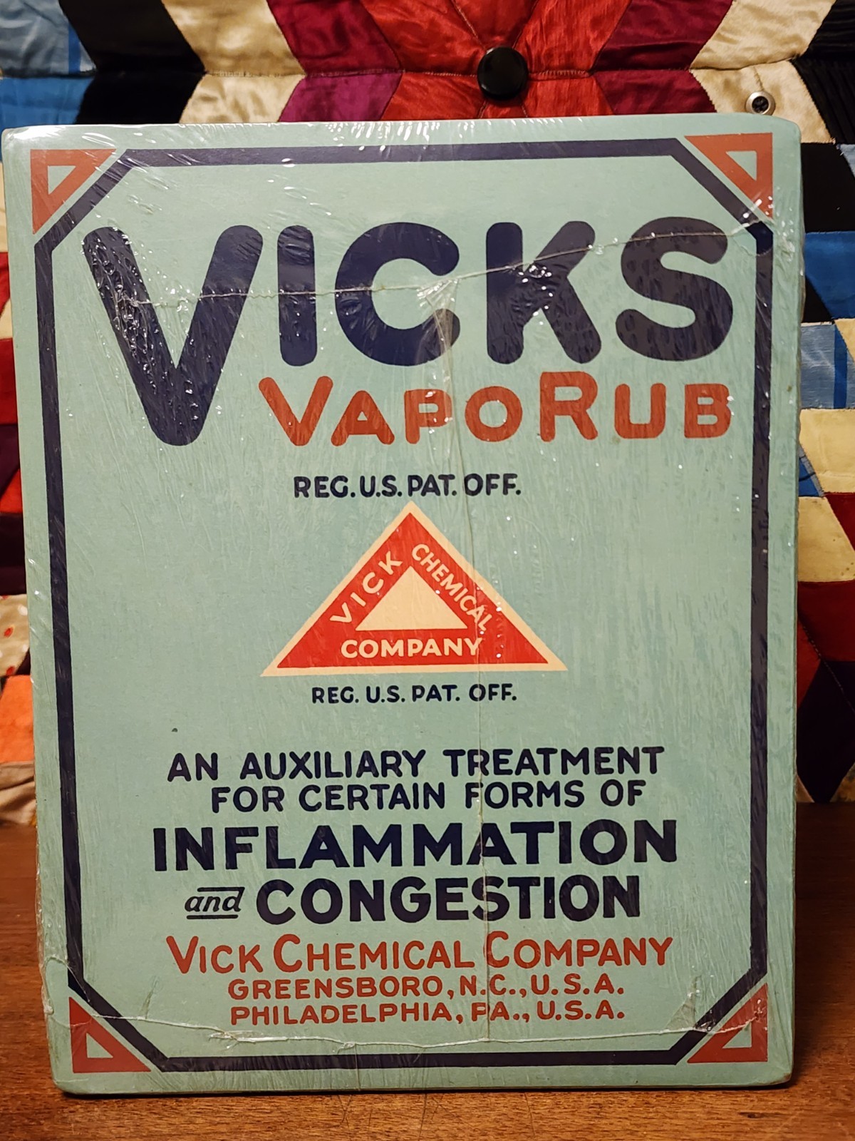 Vintage VICKS VapoRub GENERAL STORE Countertop Box Display Advertising EXCELLENT