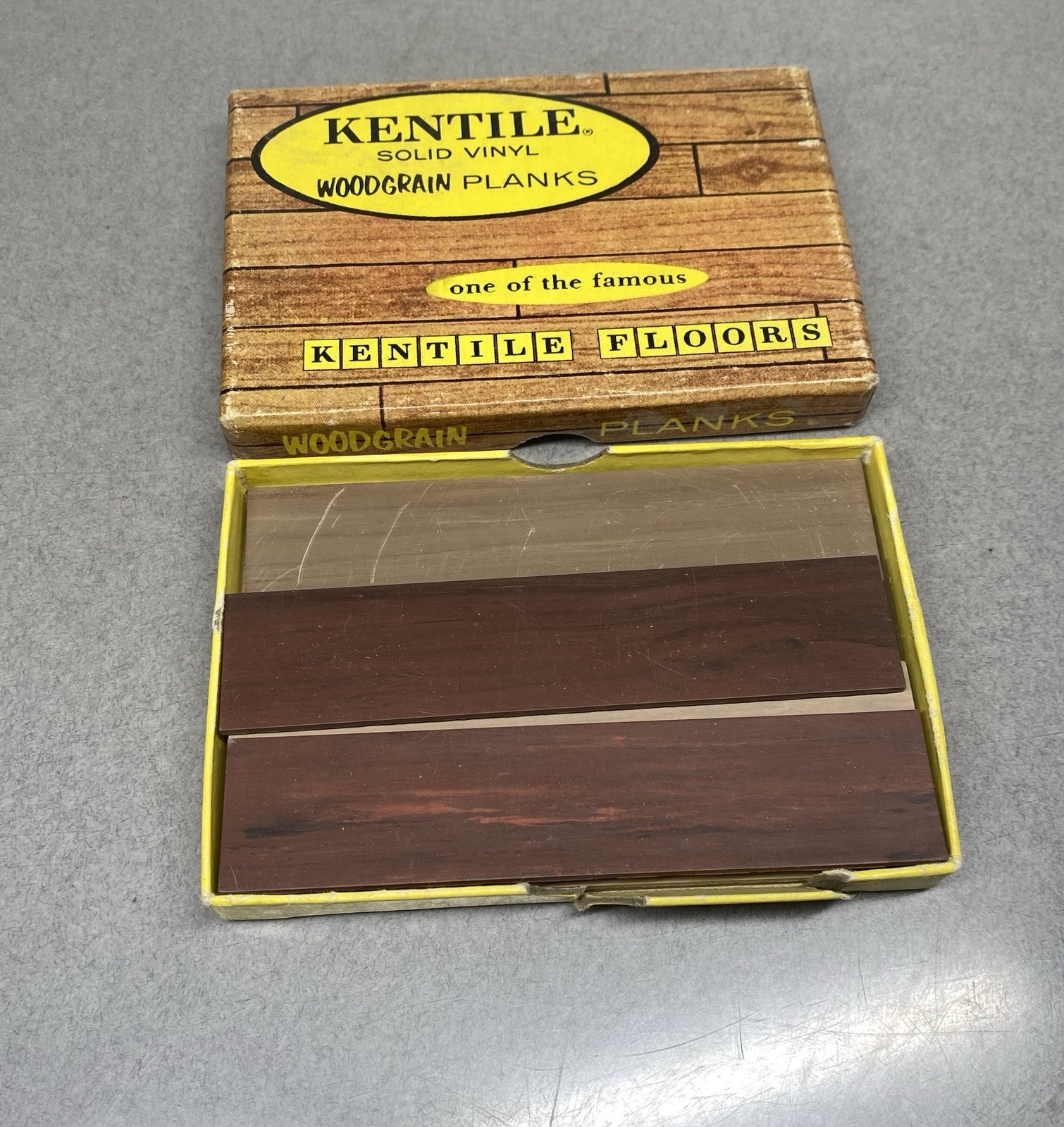 Vintage Kentile Vinyl Wood Grain Plank Tile Salesman Sample