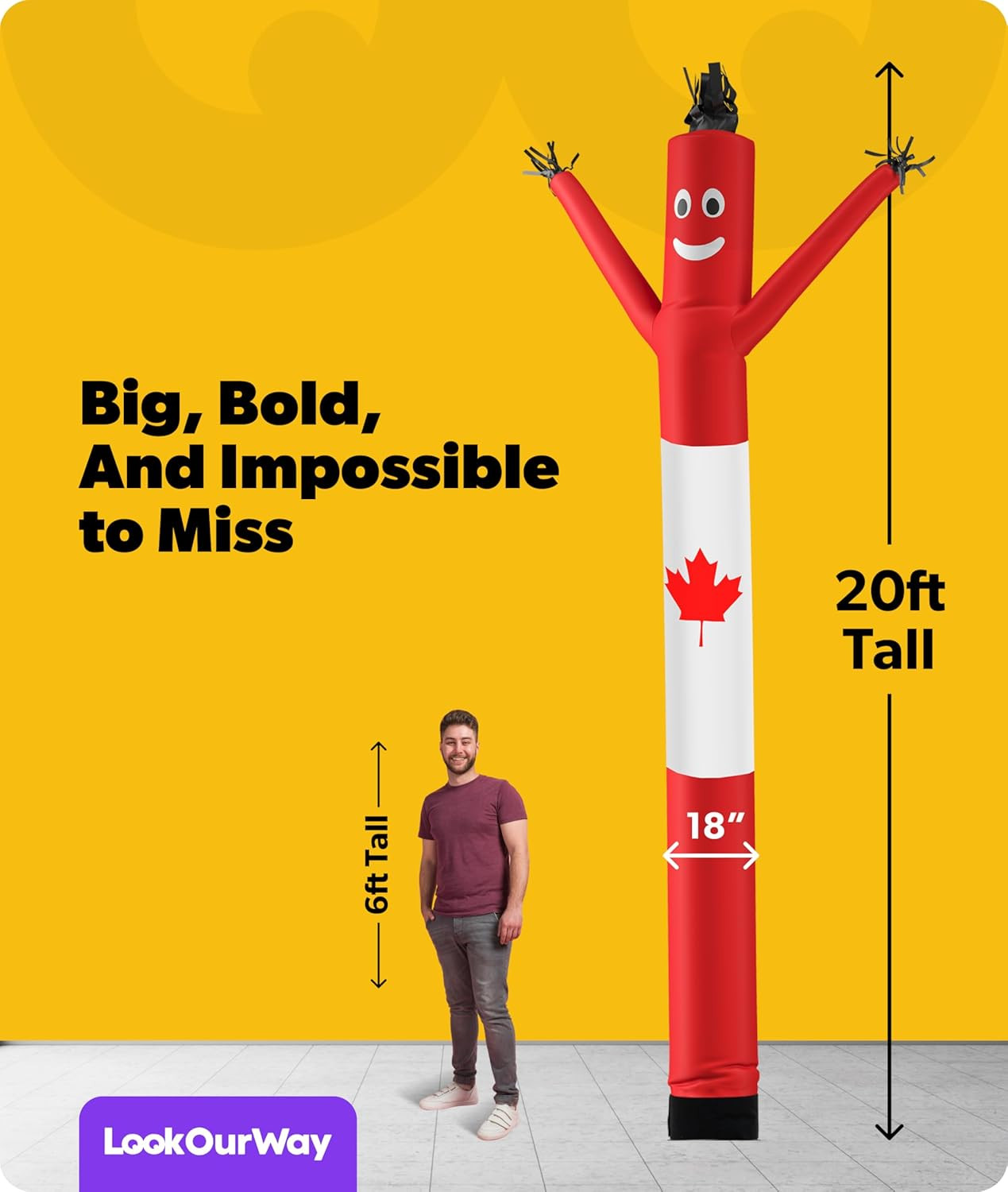 Air Dancers Inflatable Tube Man Attachment – 20 Feet Tall Wacky Waving Inflatabl