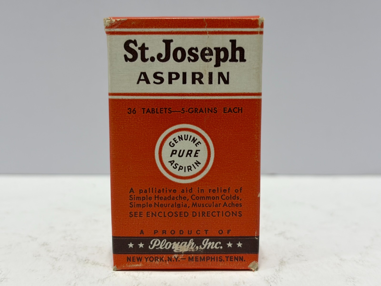 Vintage St Joseph Childrens Aspirin Bottle Full In Original Box 36ct-5 grains ea