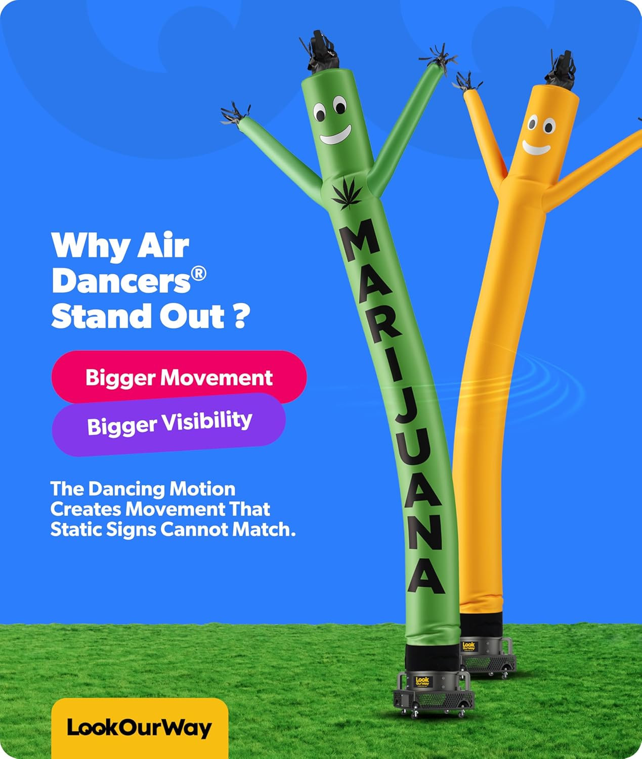 Lookourway Air Dancers Inflatable Tube Man Attachment – 20 Feet Tall Wacky Wavin