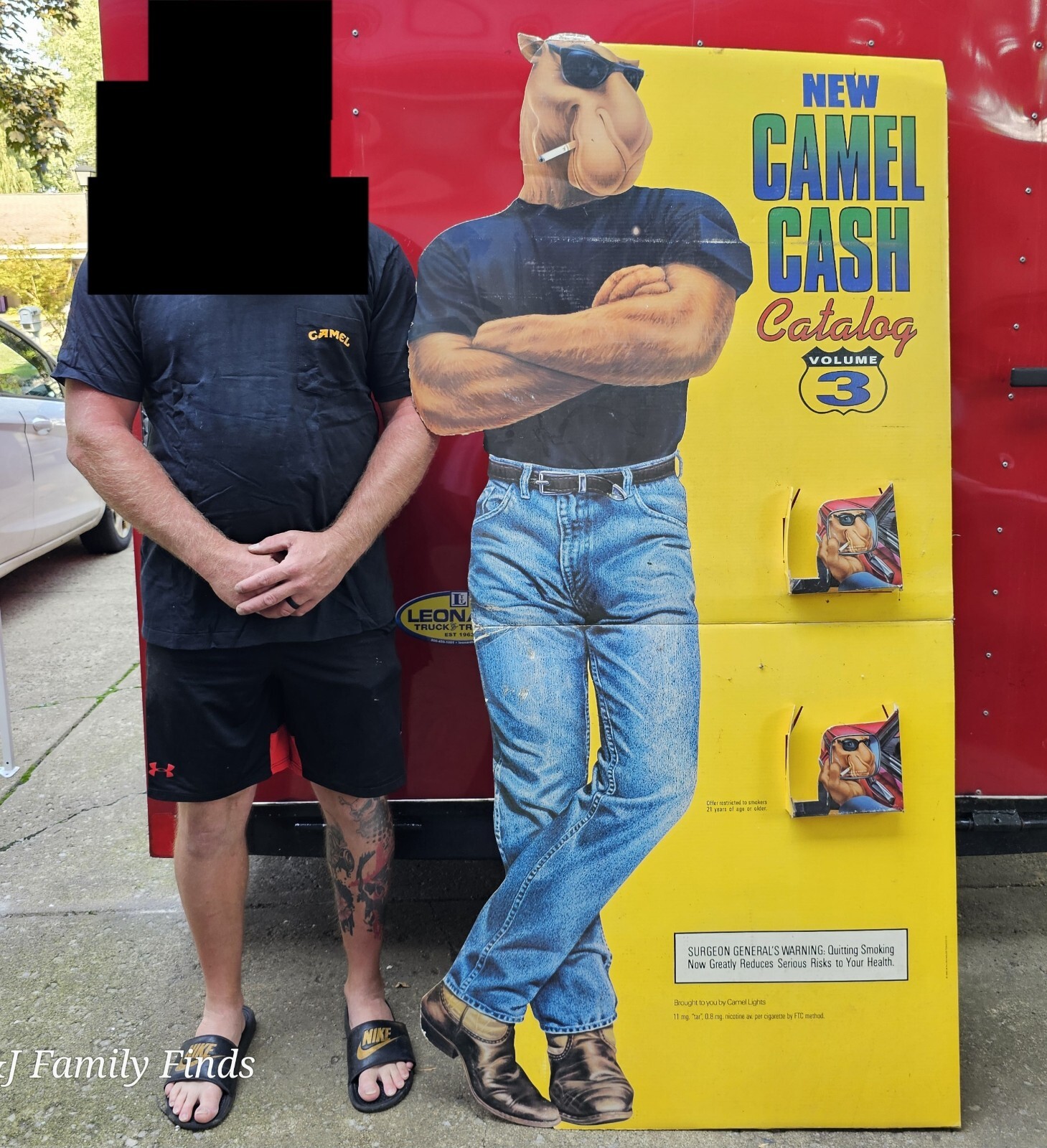 Vtg 1992 Joe Camel Cardboard Stand Up Store Display 6FT TALL Camel Cash Promo