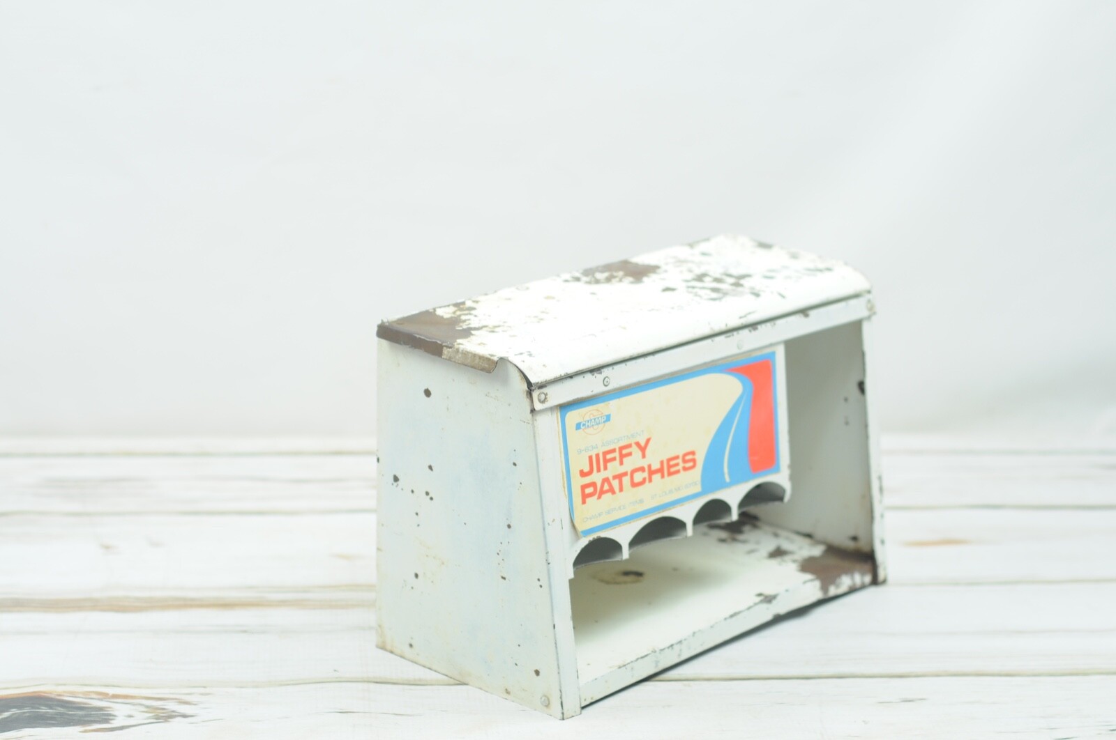 Vintage Display Case Jiffy Patches Store Display Champ Service Industrial Storag