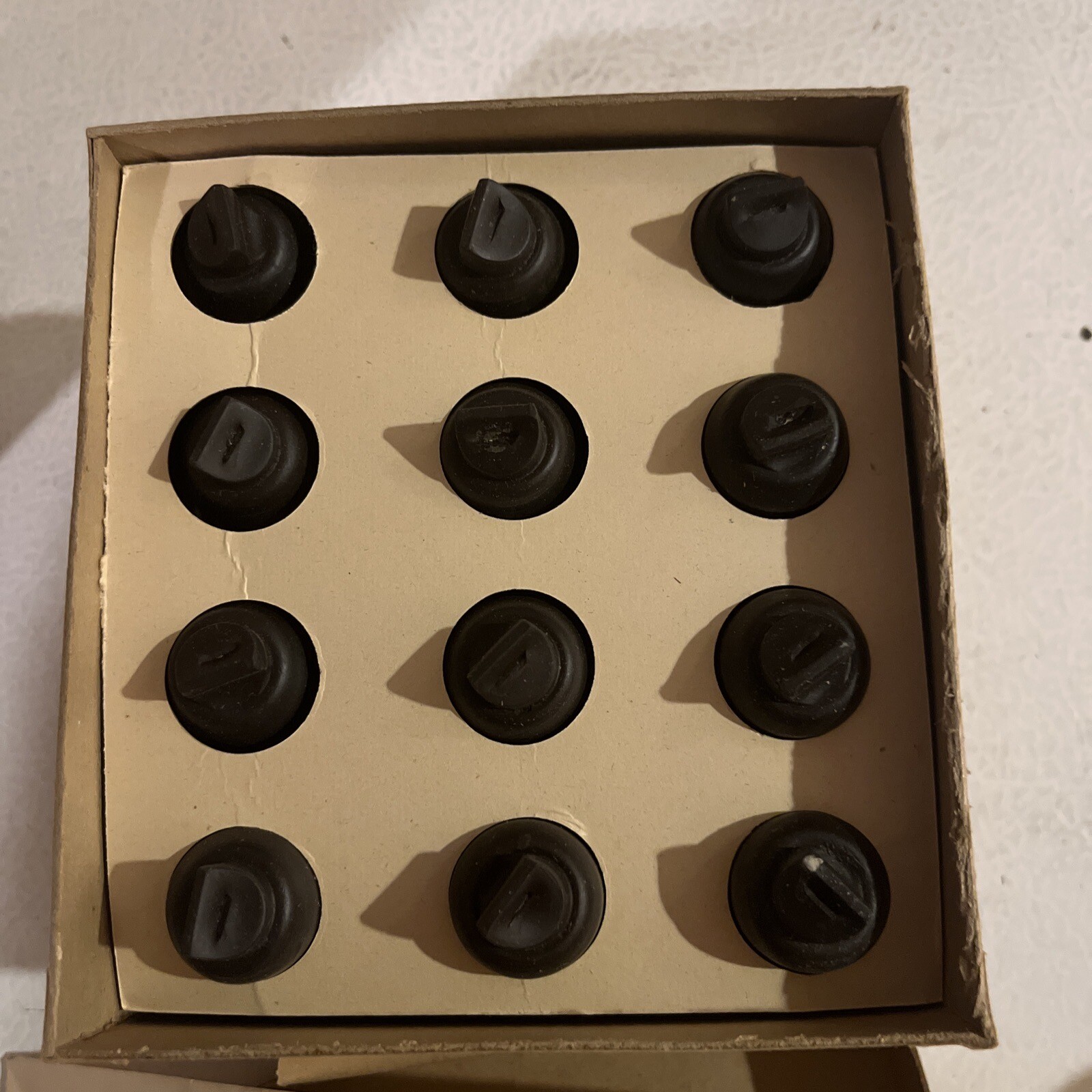 Vintage 1950s Case 12 Carter’s Mucilage Glue Glass Bottles NOS Back To School