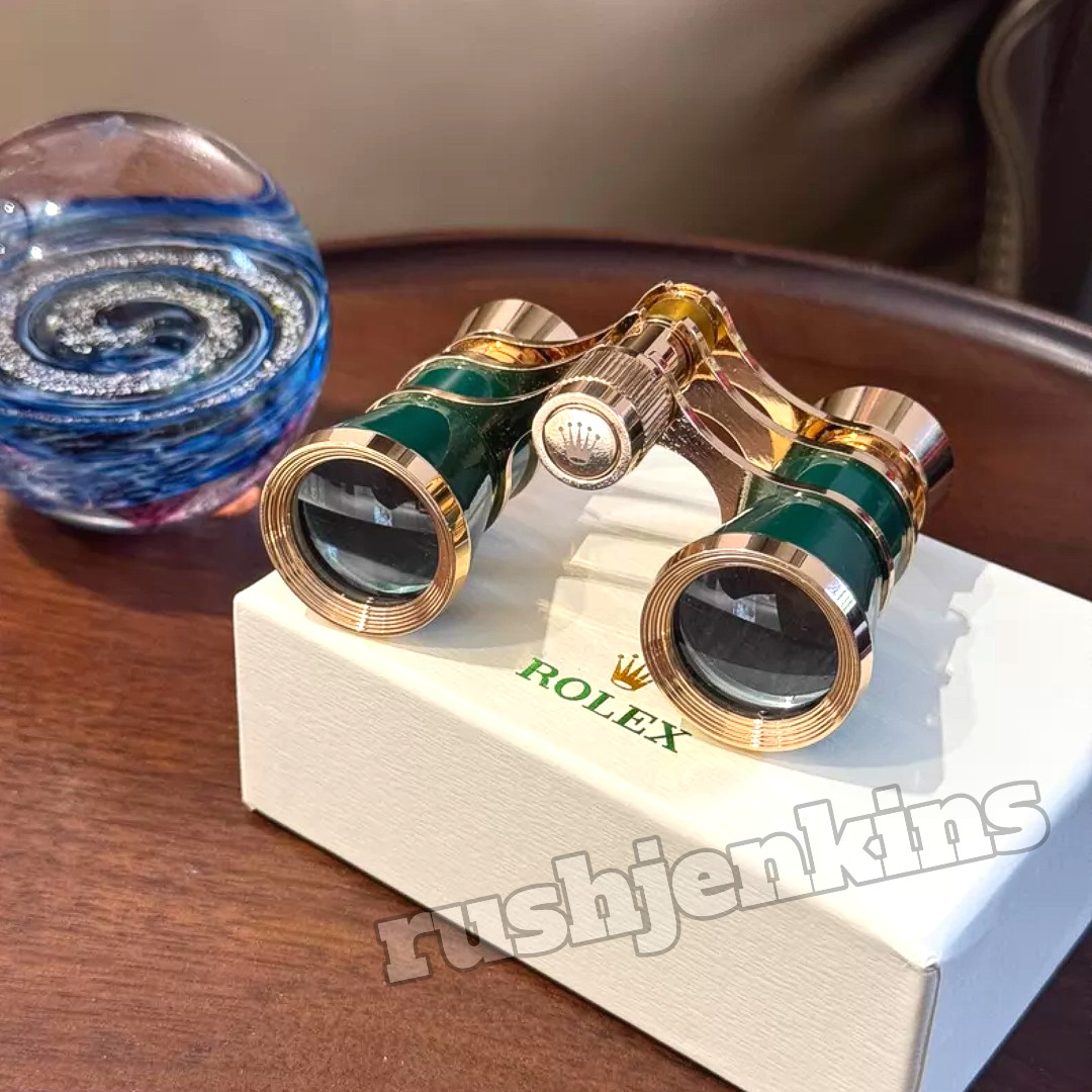 ROLEX Green & Gold Opera Glasses Binoculars Vintage Collectible Rare