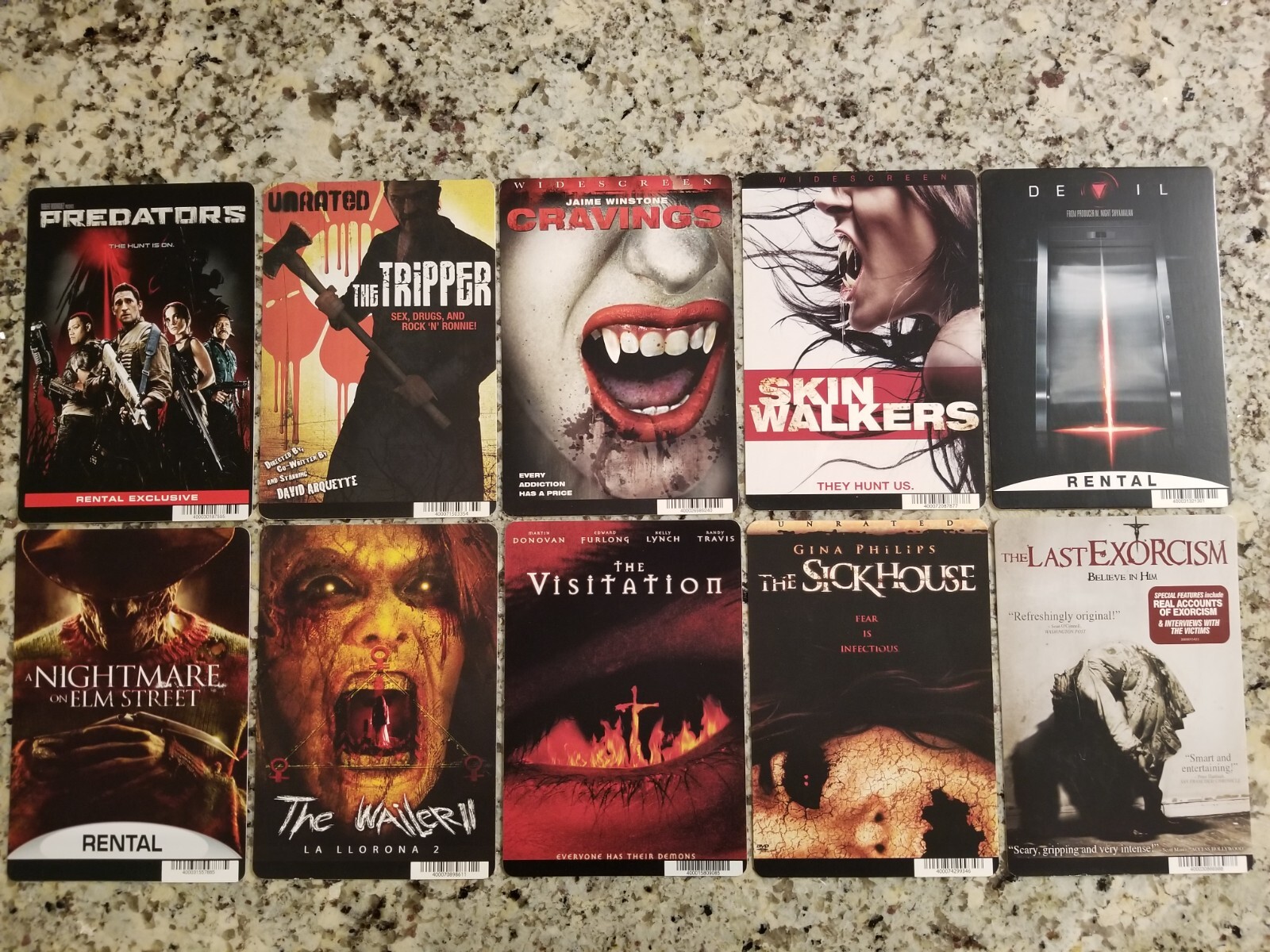 HORROR MOVIE Mini-Poster/Rental BACKER CARDS Sick House Visitation Skin Walkers