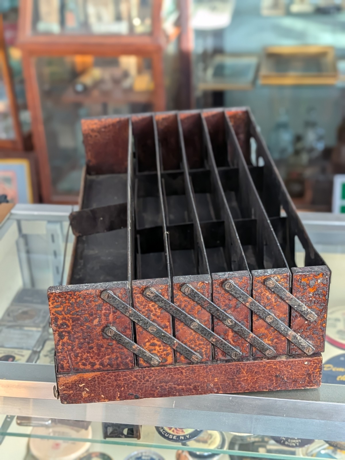 Rices Seeds 1909 Advertising Sign Country General Store Folding Display Cabinet
