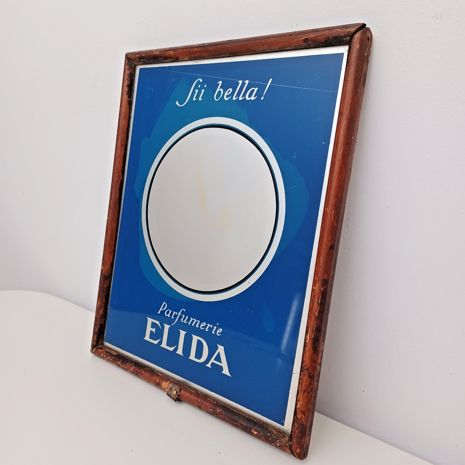 Perfumeries Elida Mirror 1940s with Advertising Back Front – Italy 1940