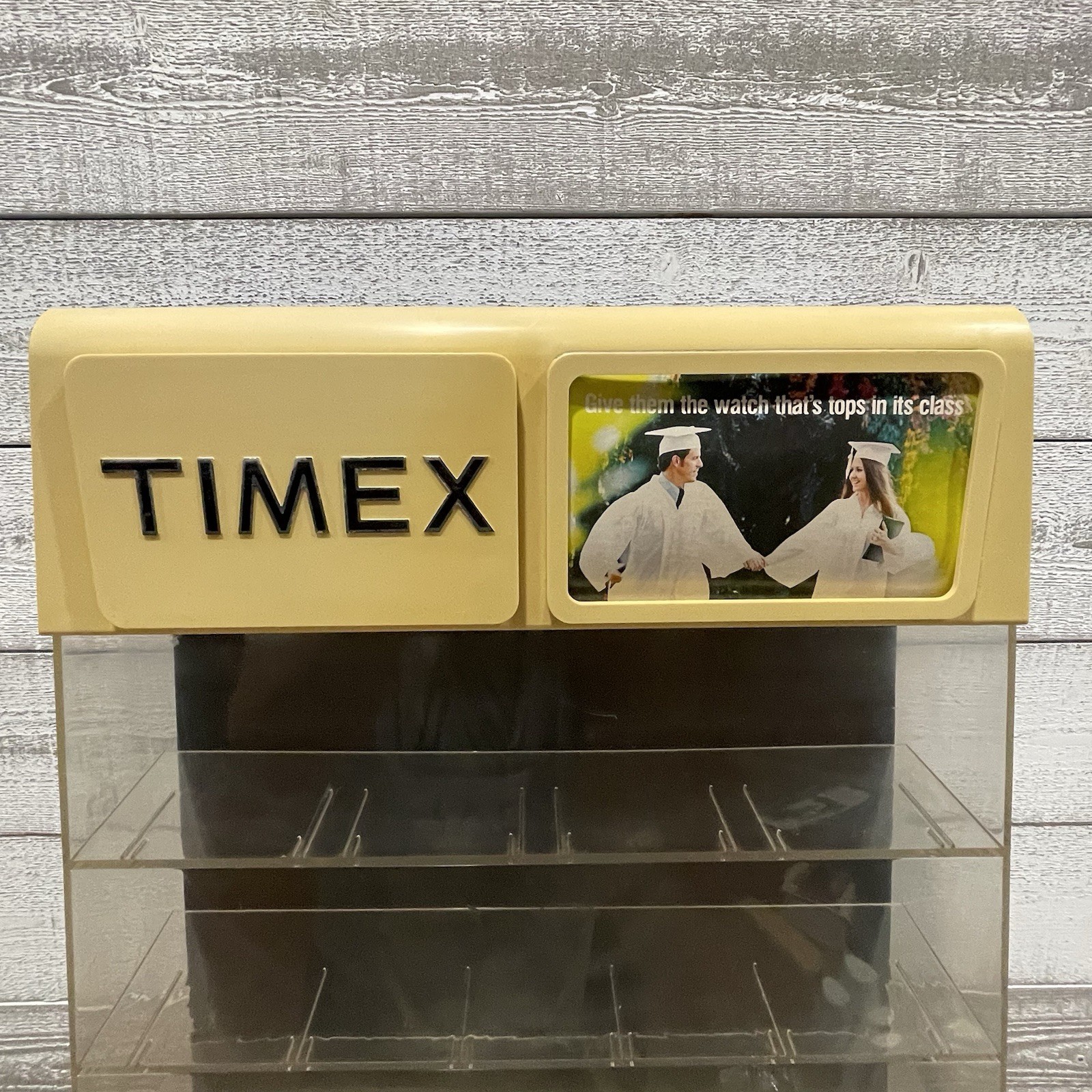 Vintage TIMEX Countertop Display Watch Case w/ Interchangeable Sales Cards RARE!