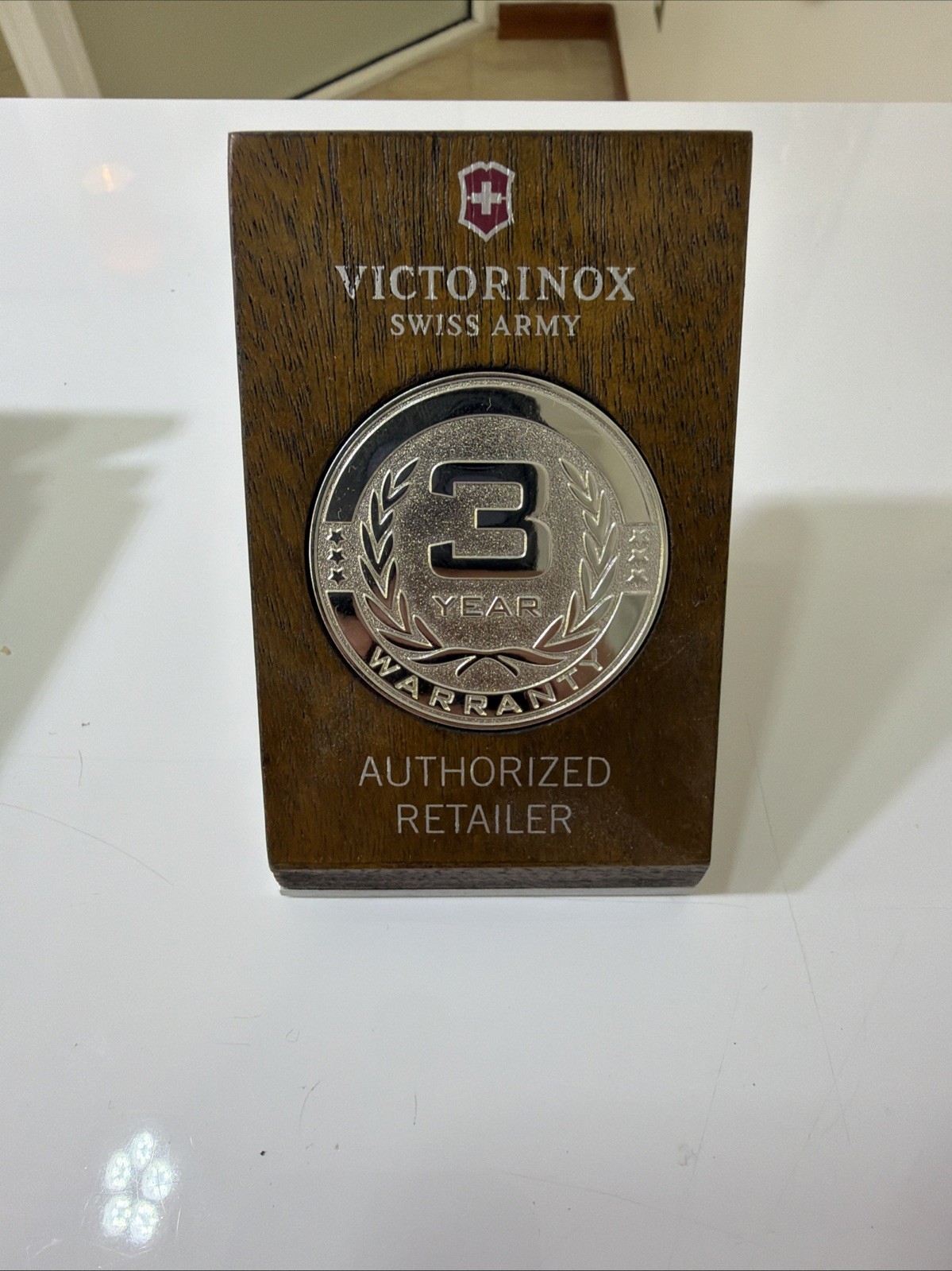 Vintage Victorinox Swiss Army Watch Display Tray with Authorized Retailer Plaque