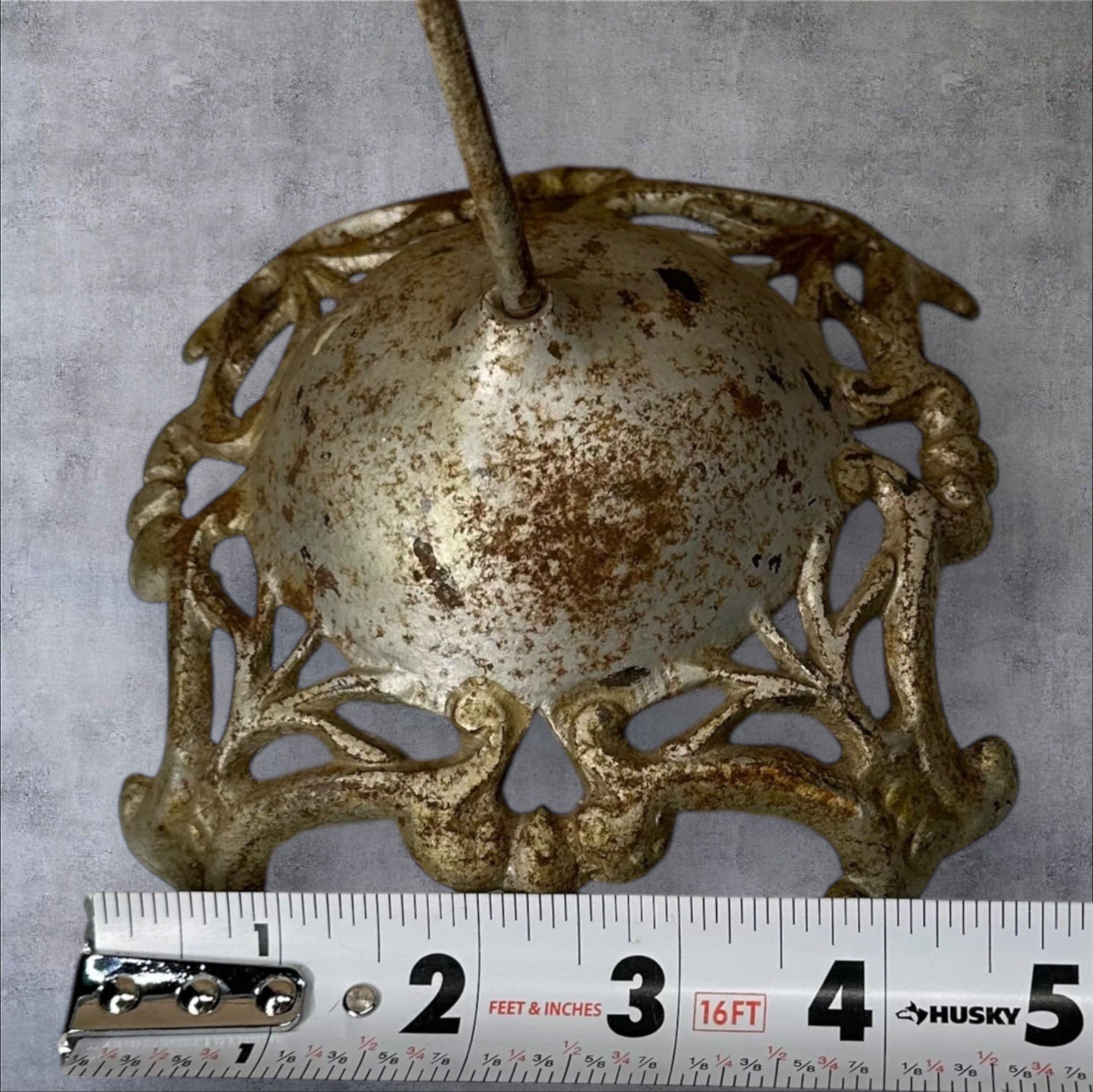 Vtg Cast Iron Hat Stand Millinery Display Ornate Base Industrial Spool Holder