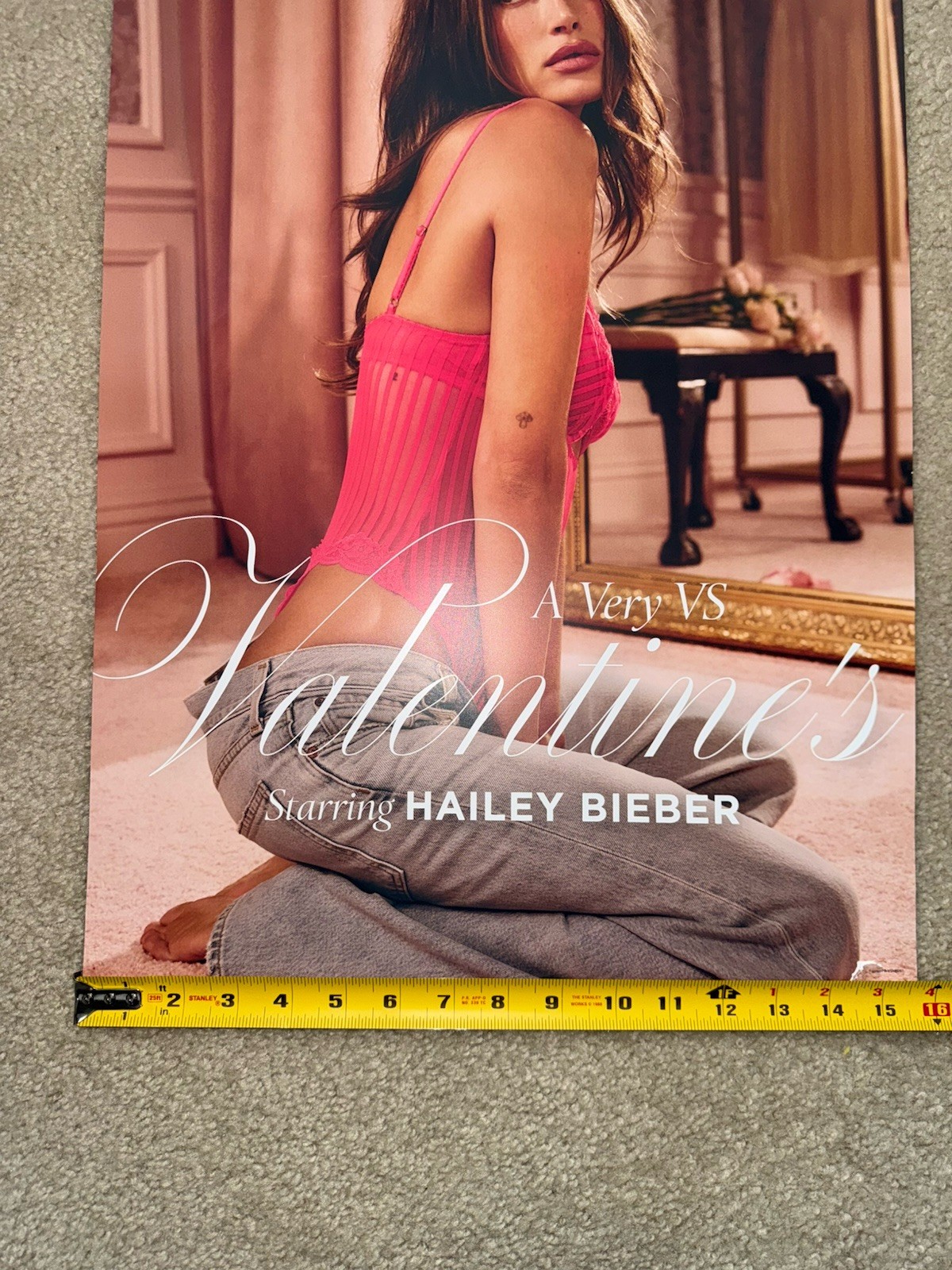 Victoria’s Secret Pink Promo Poster Hailey Bieber Rare!